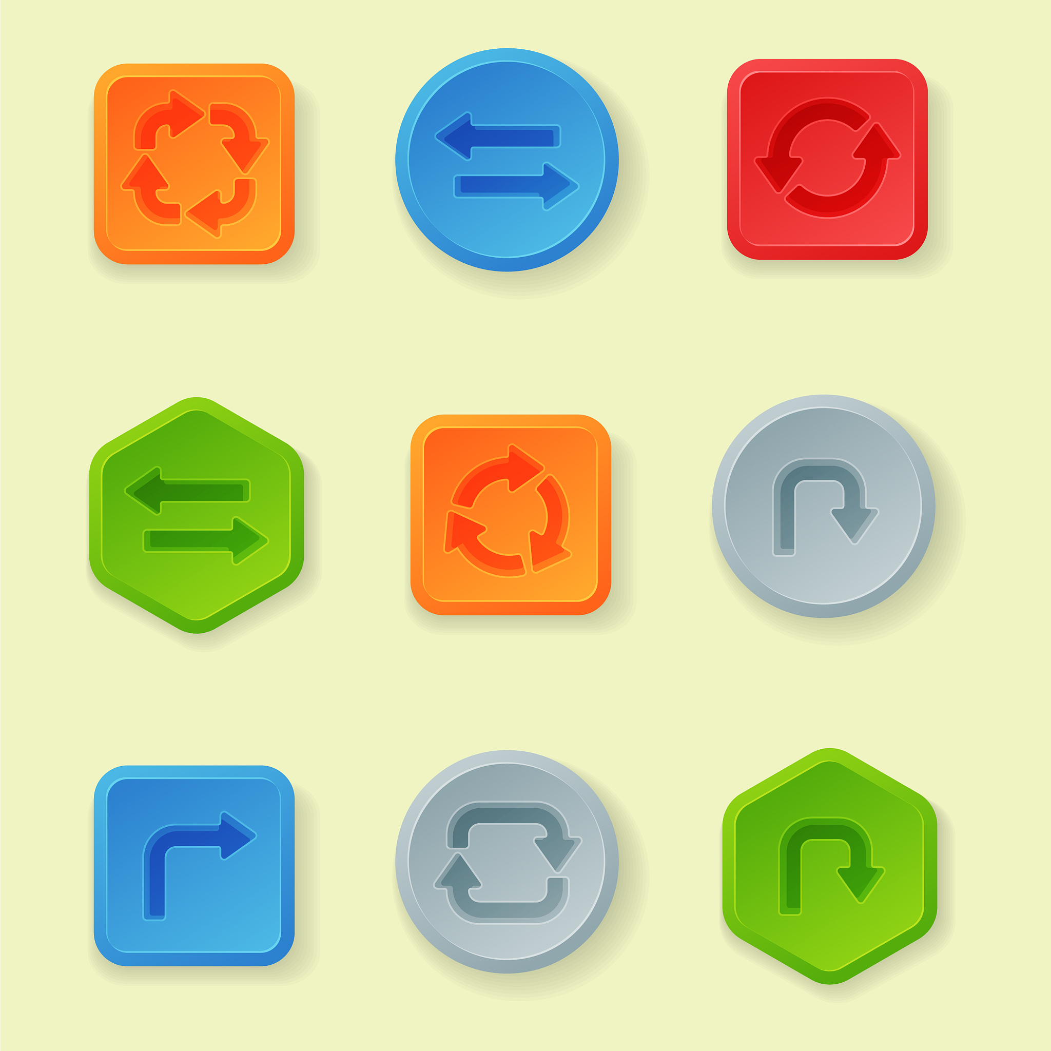 colorful website turn buttons design