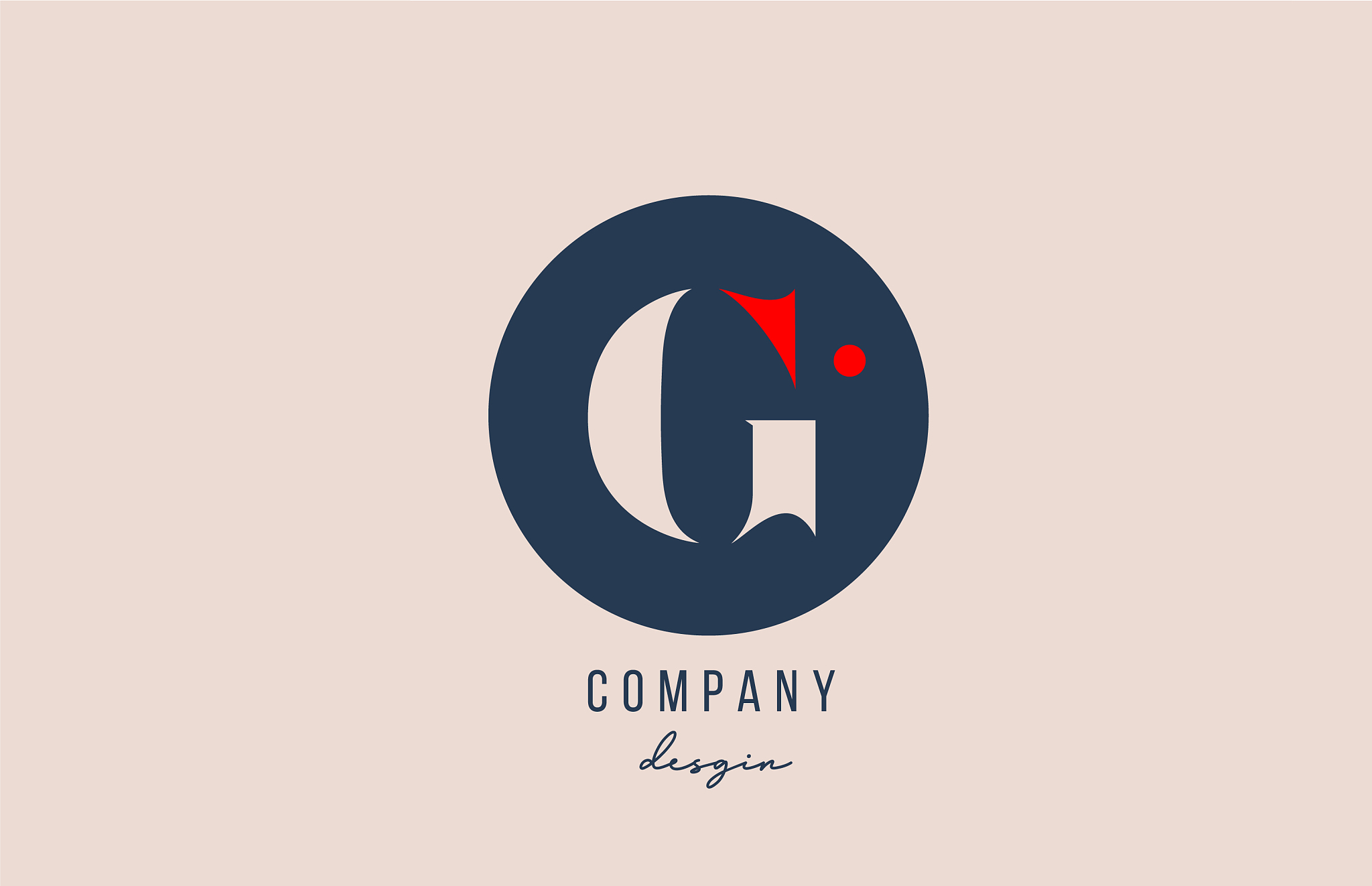 red dot g letter alphabet logo icon design with
