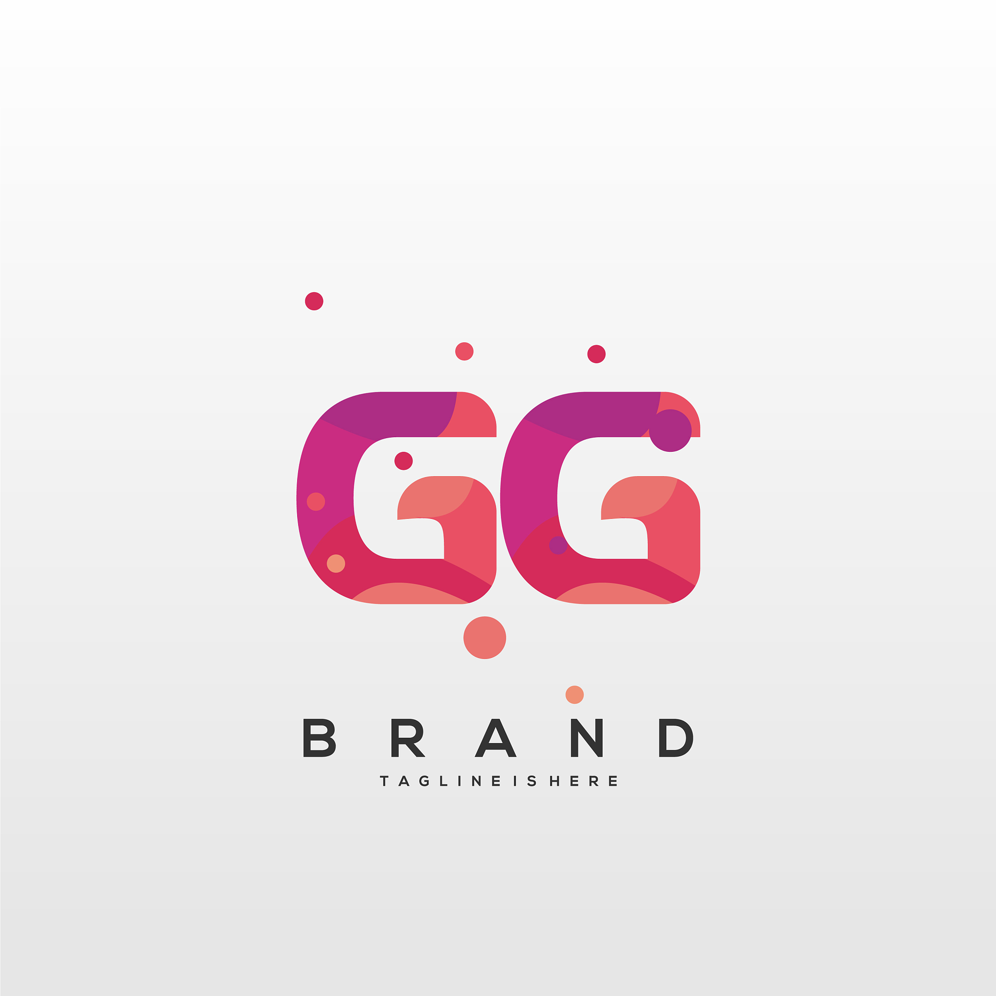 gg initial logo with colorful template