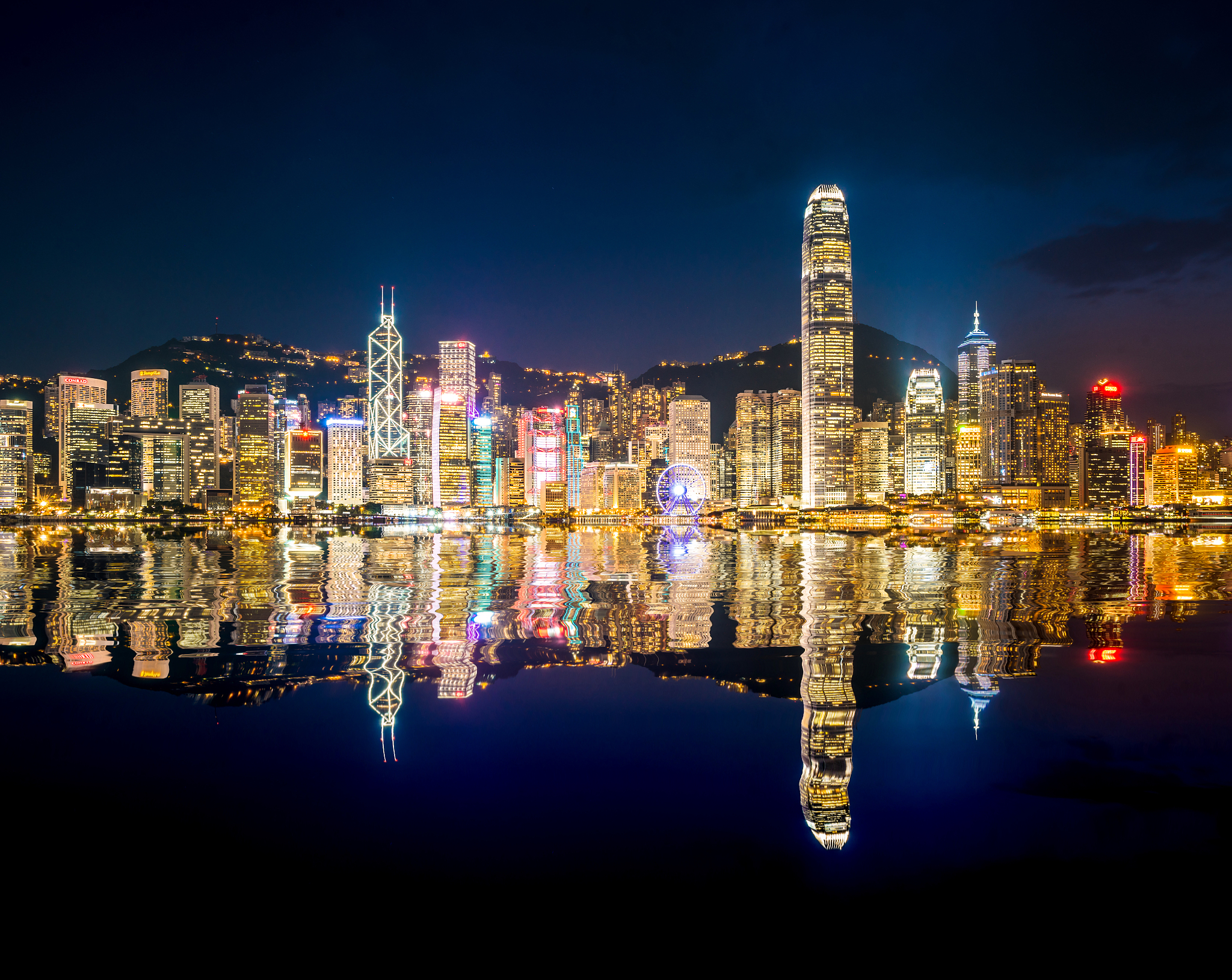 hong kong skyline at night
