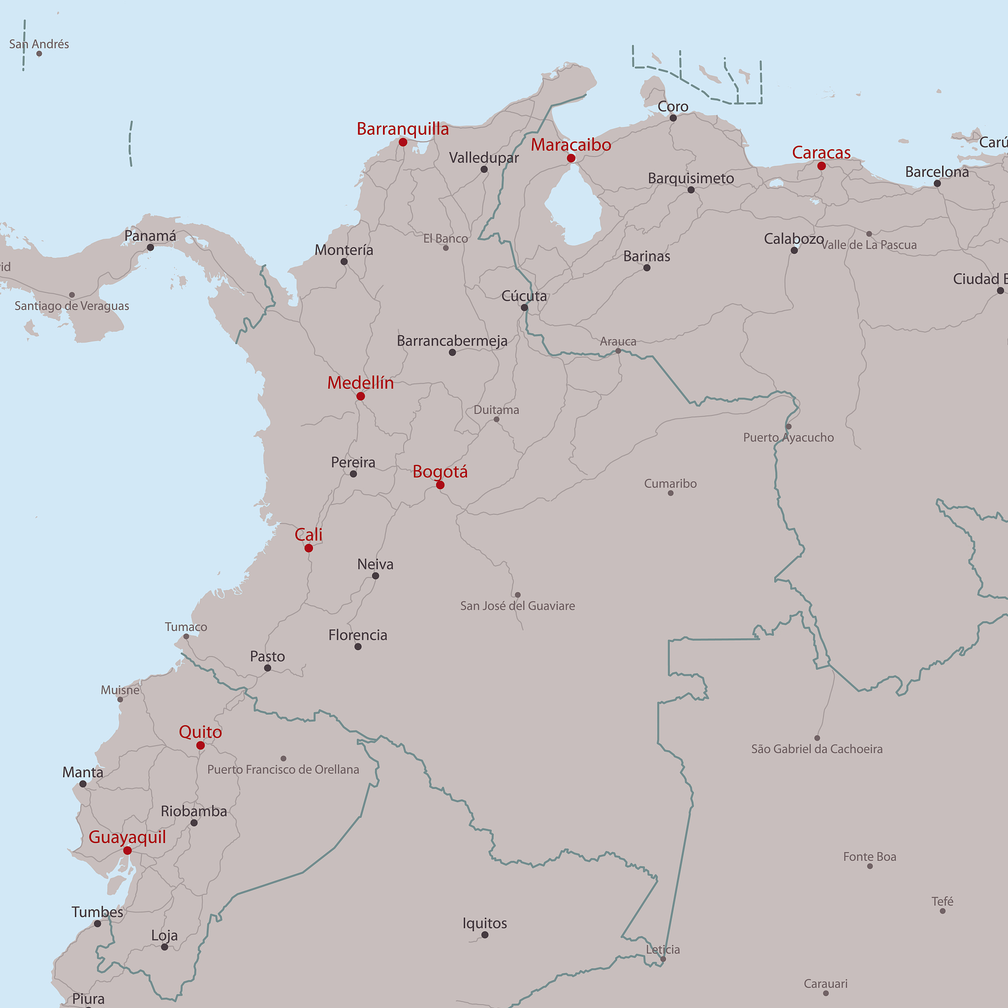 travel vector map colombia
