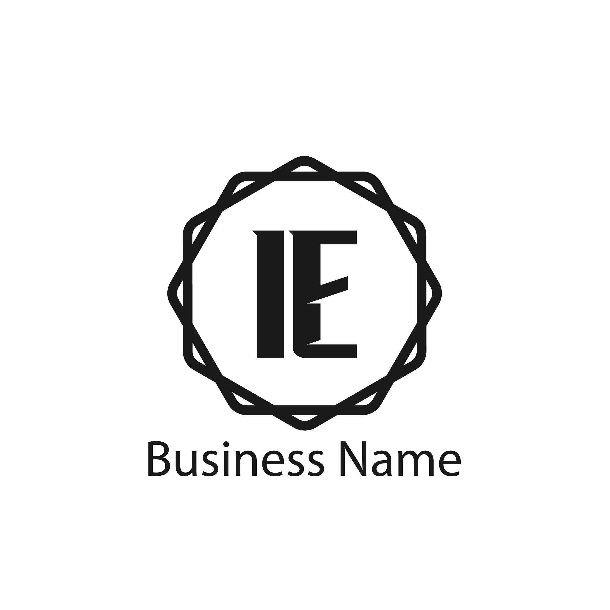 initial letter ie logo template design