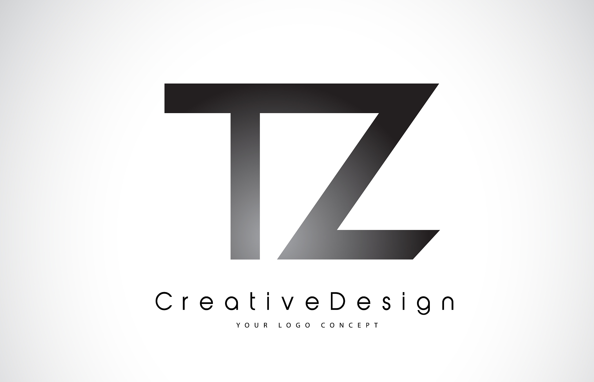 tz t z letter logo design creative icon modern