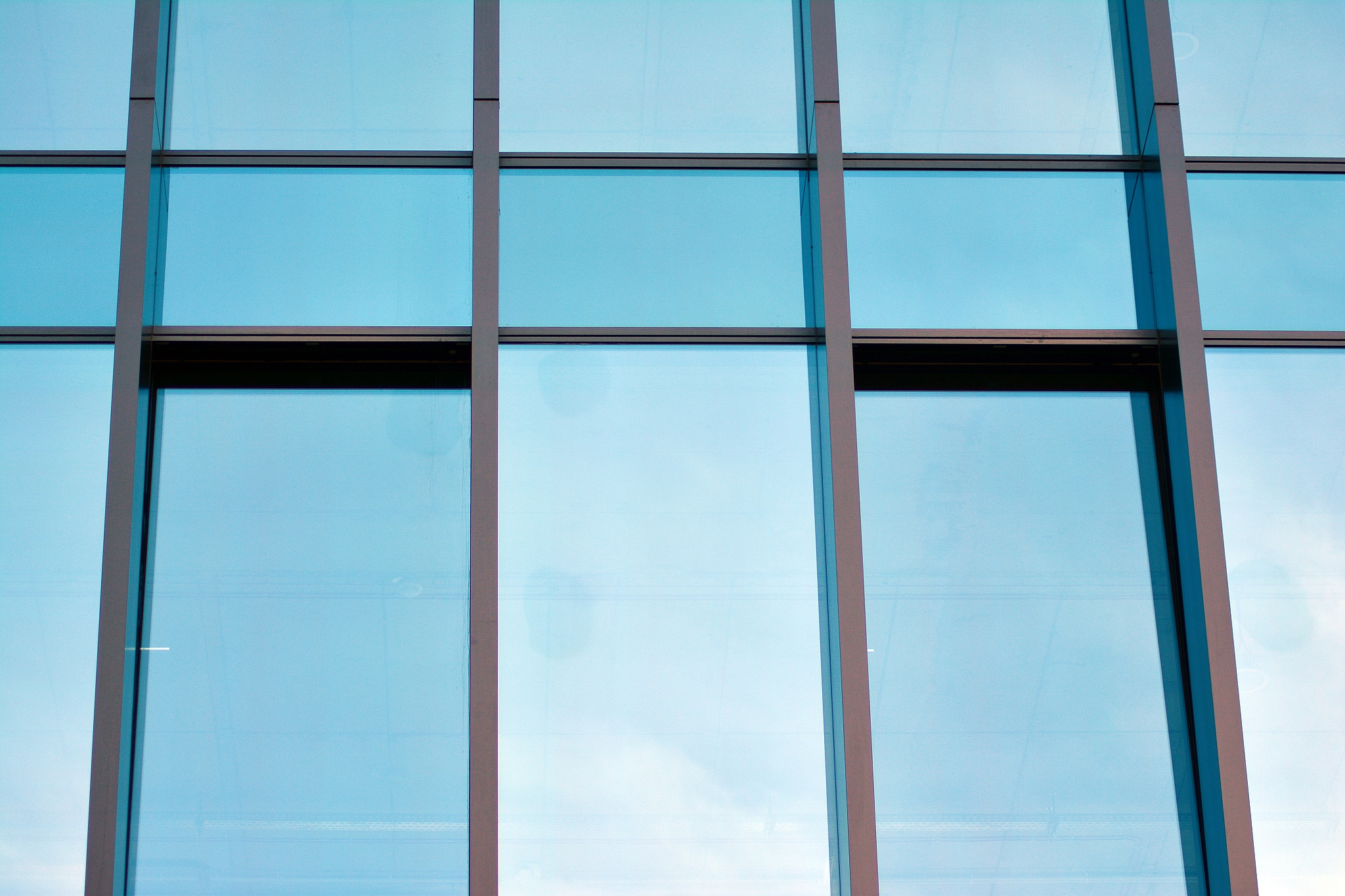 abstract fragment of contemporary architecture, walls made of gl