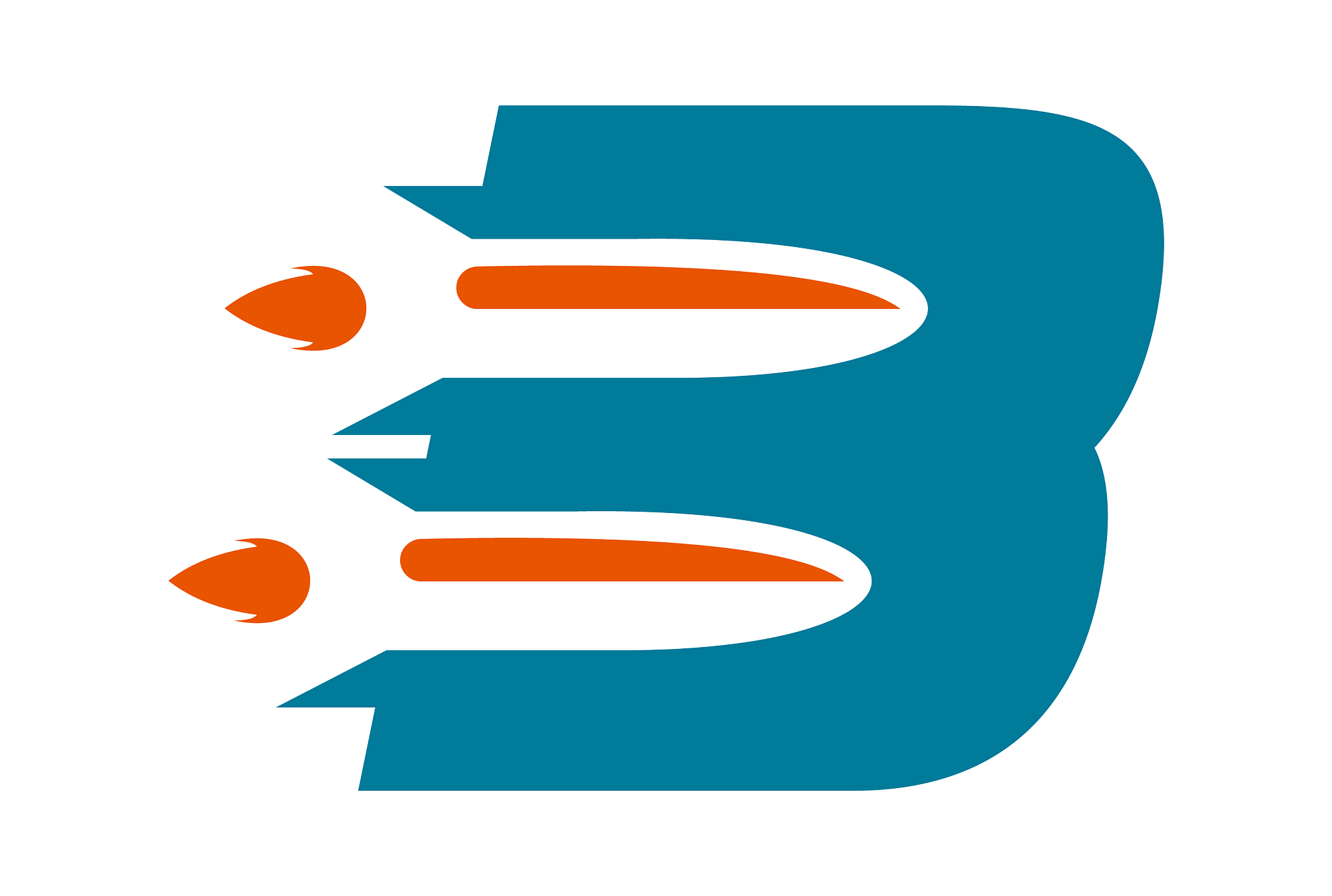 letter b rocket logo icon
