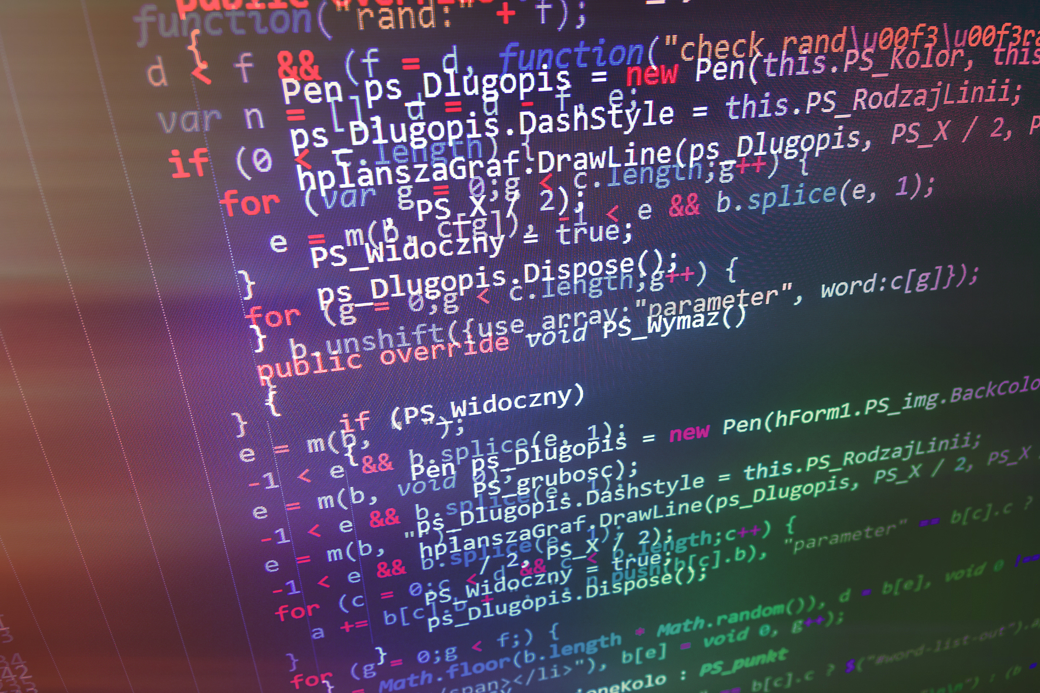software developer programming code on computer