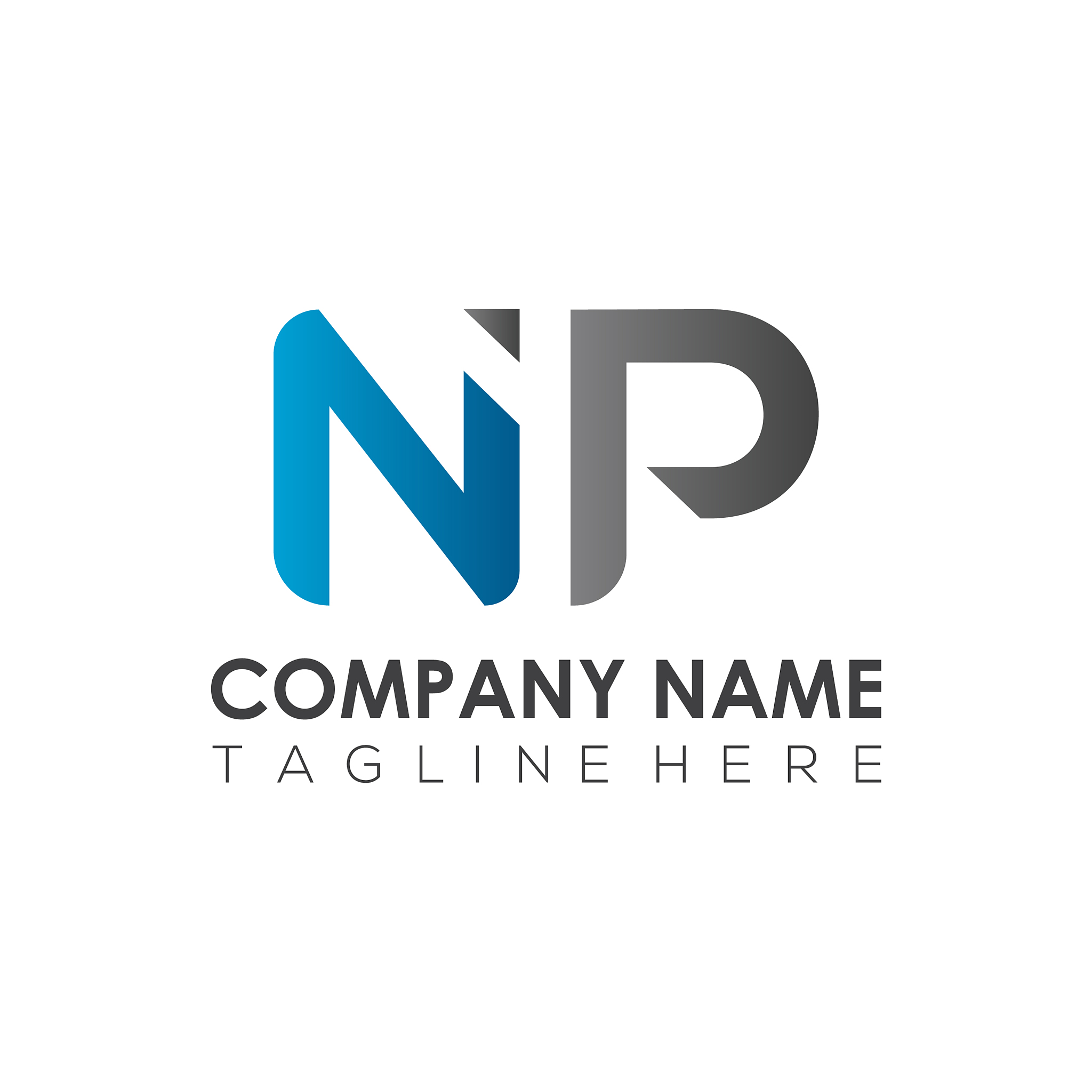 initial letter np logo design template creative