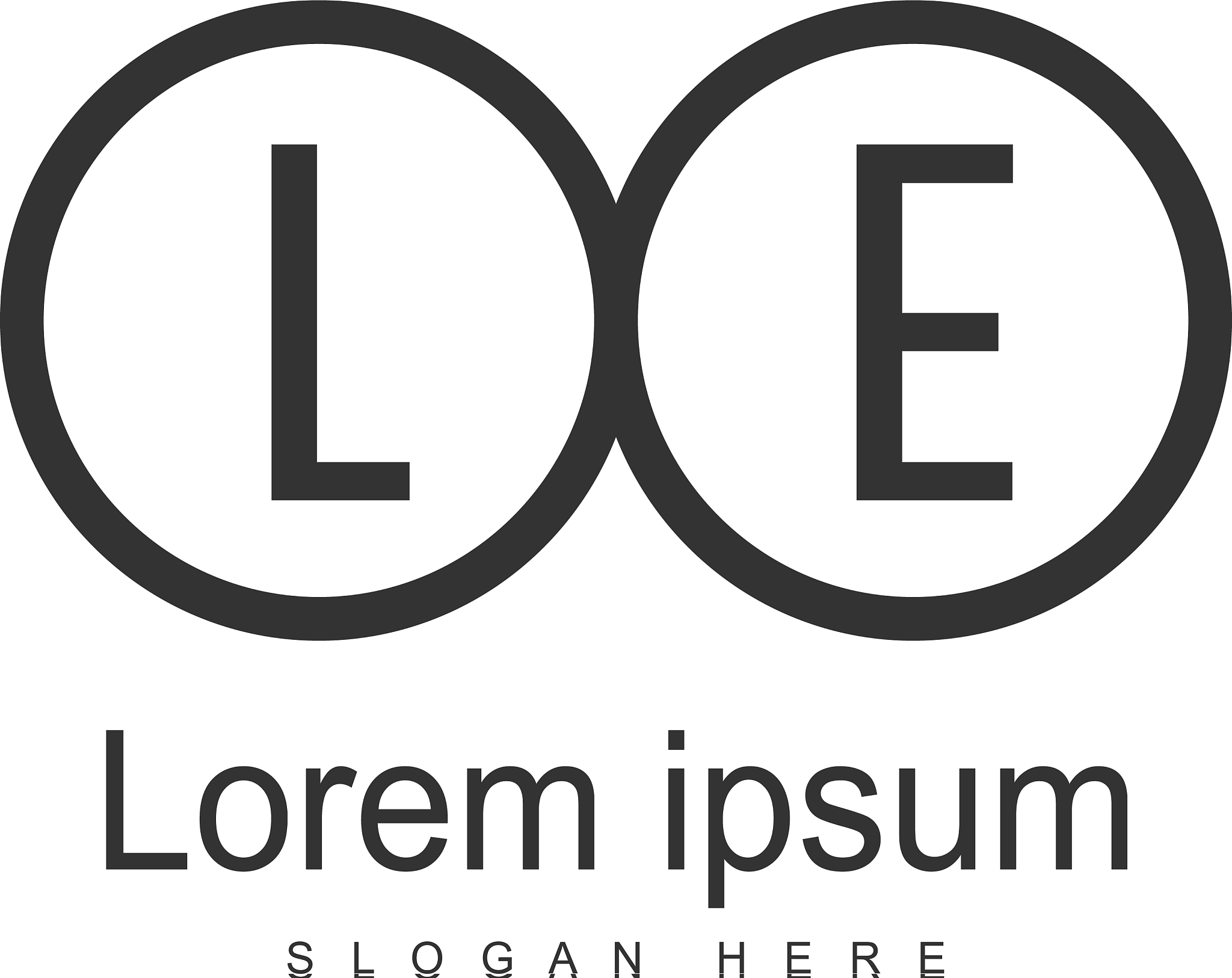 initial le logo template with modern frame