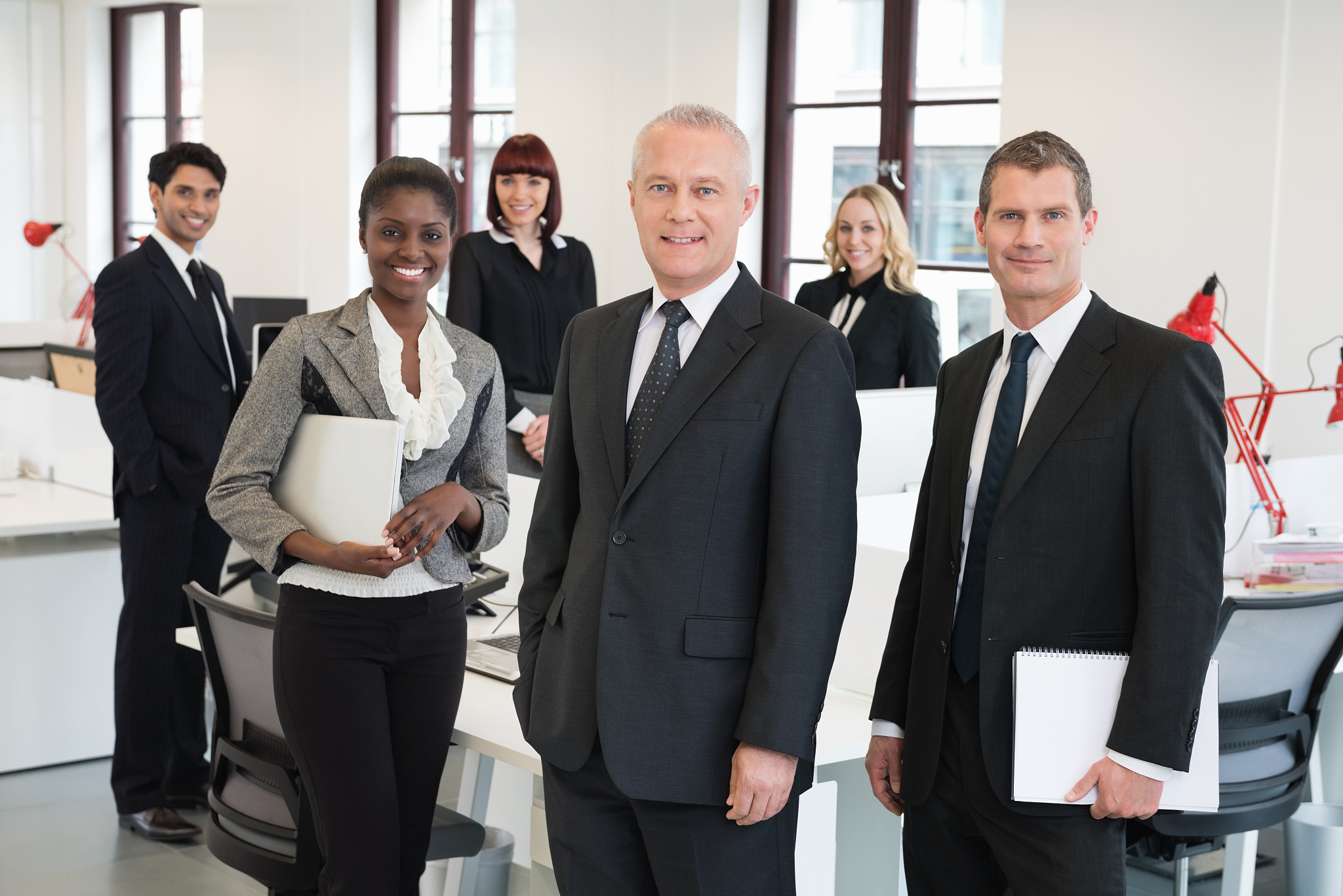 businessman with team in office