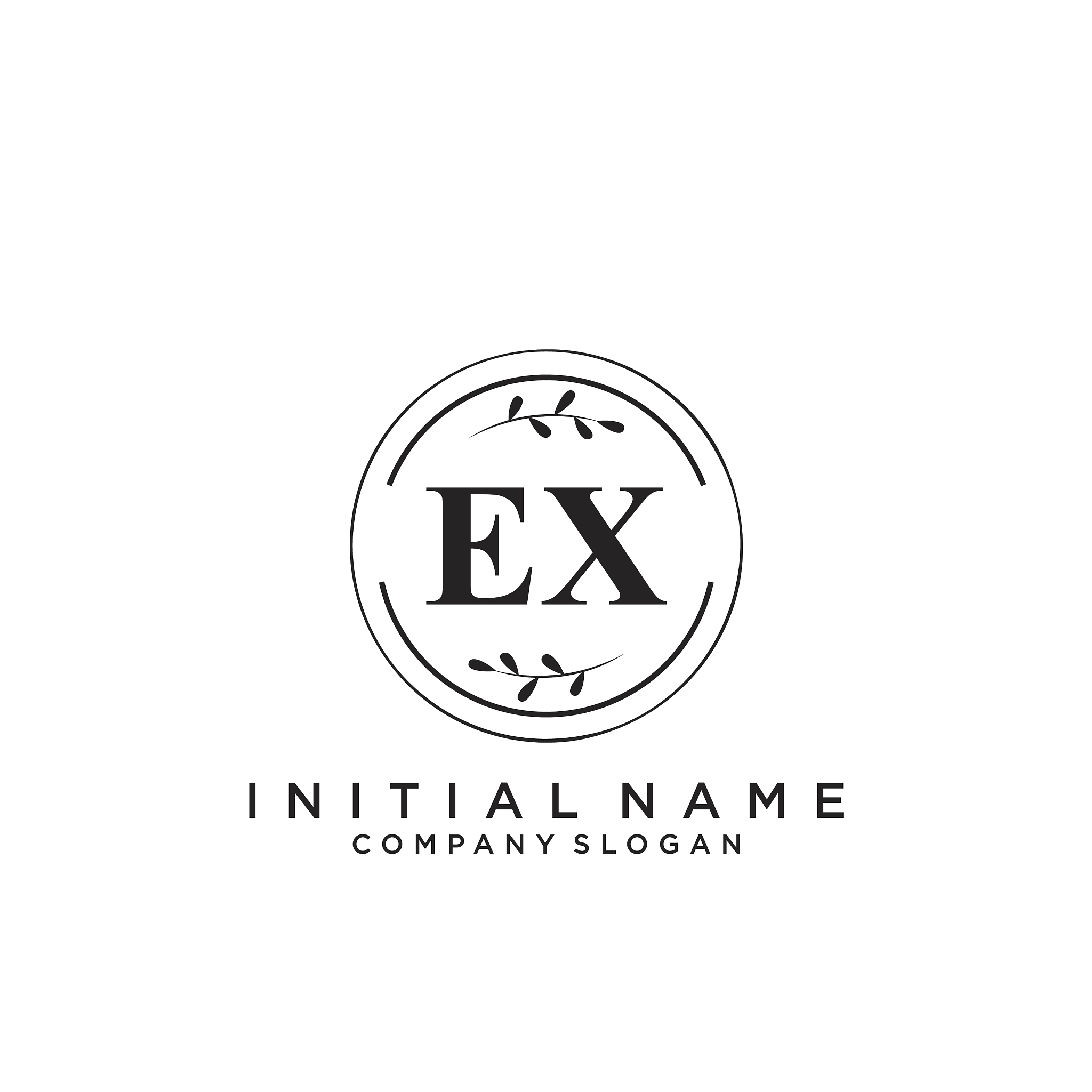 ex initial handwriting logo design