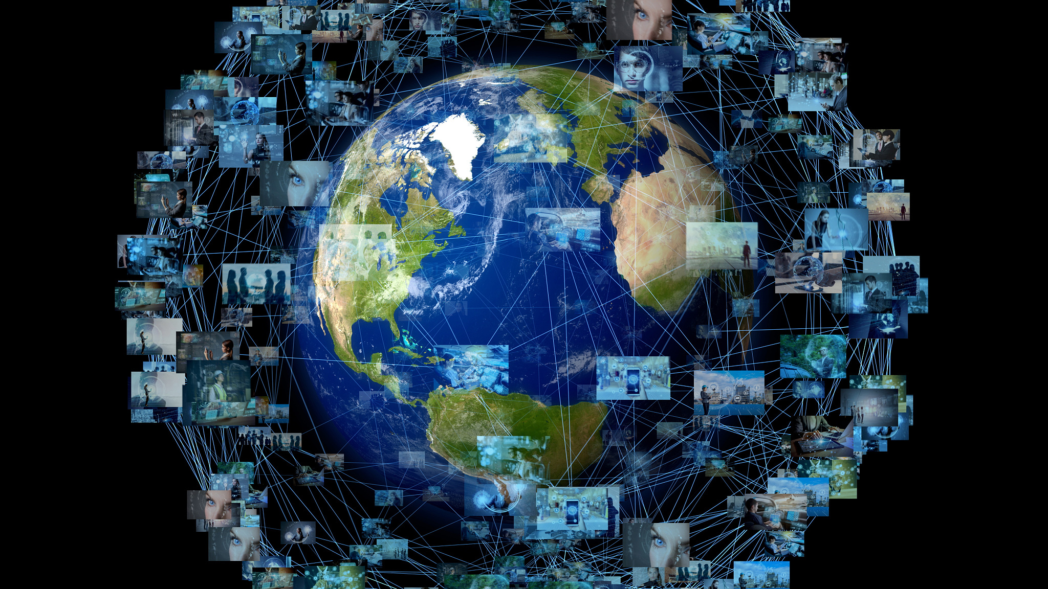 global communication network concept.