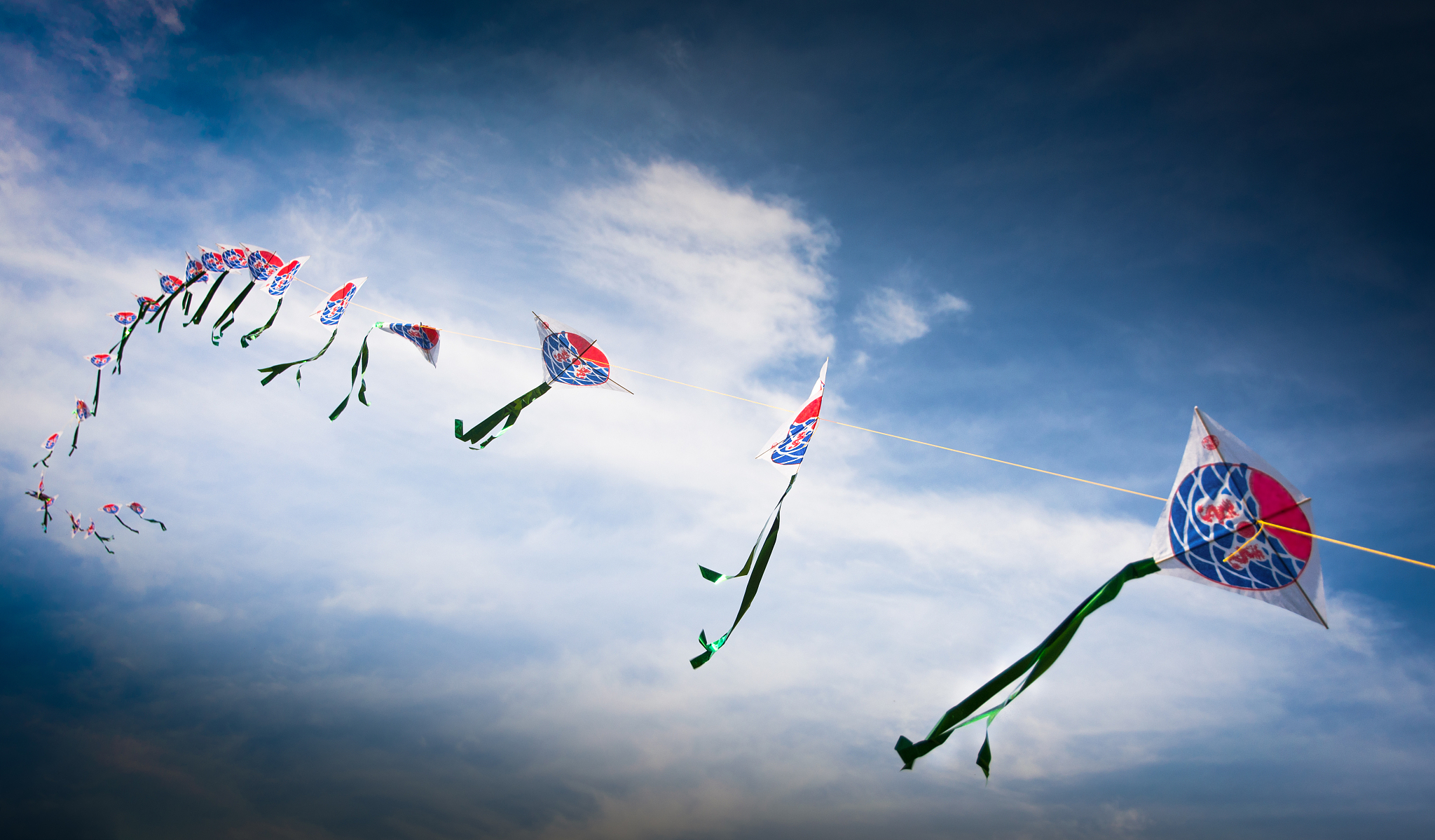 kite-line against amazing blue sky