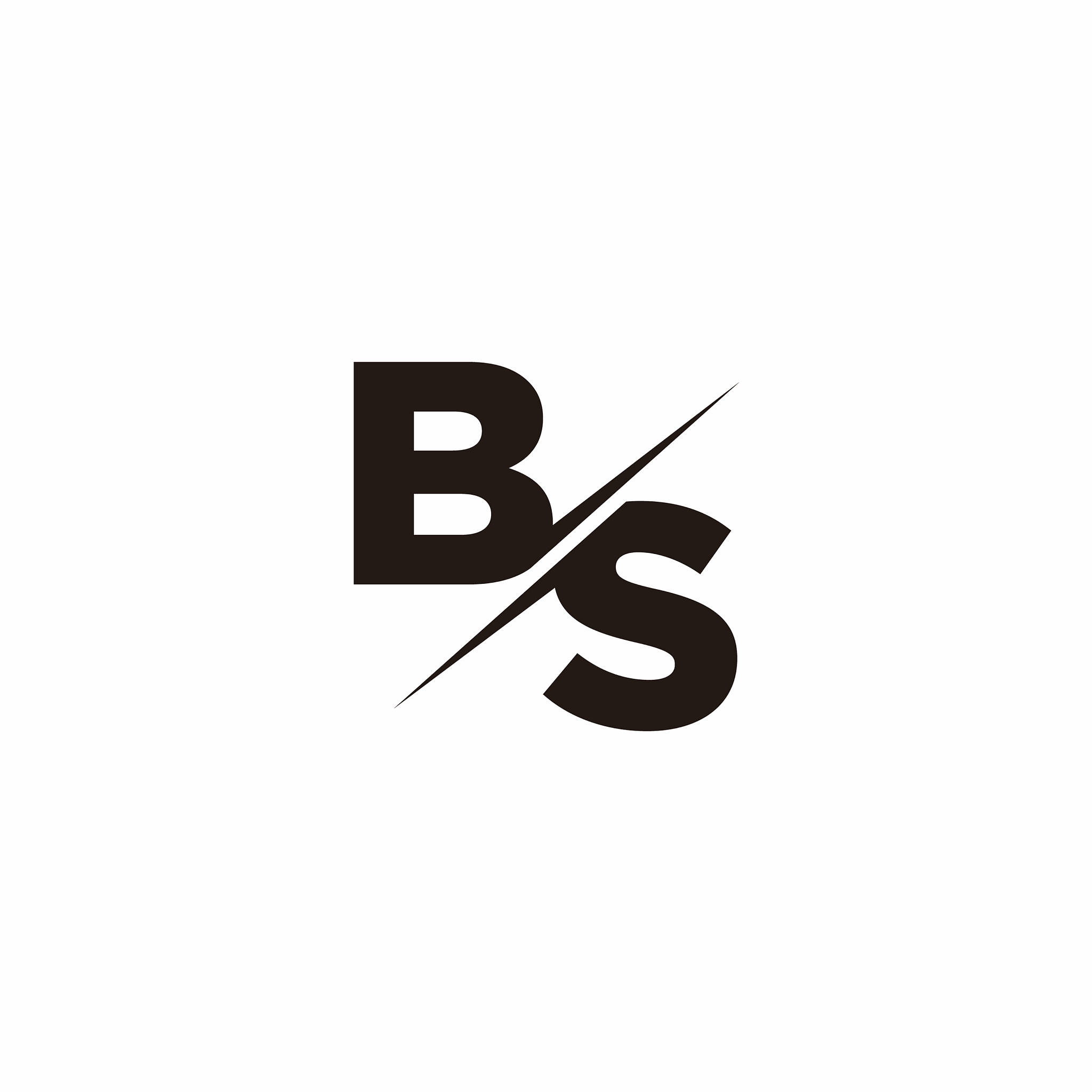 bs logo letter monogram slash with modern logo