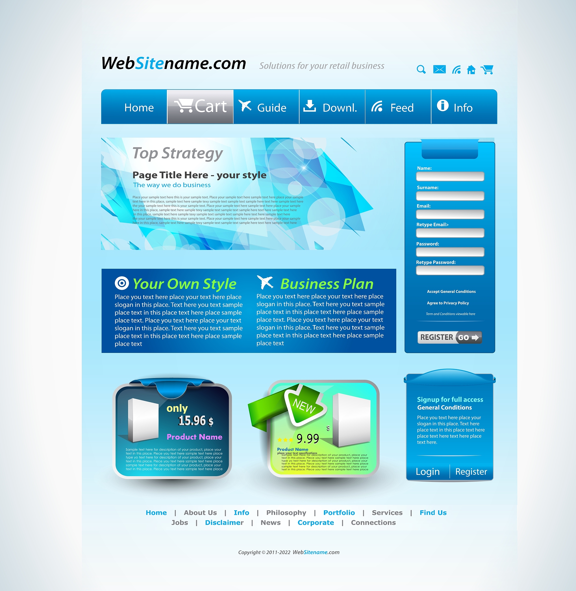 modern website