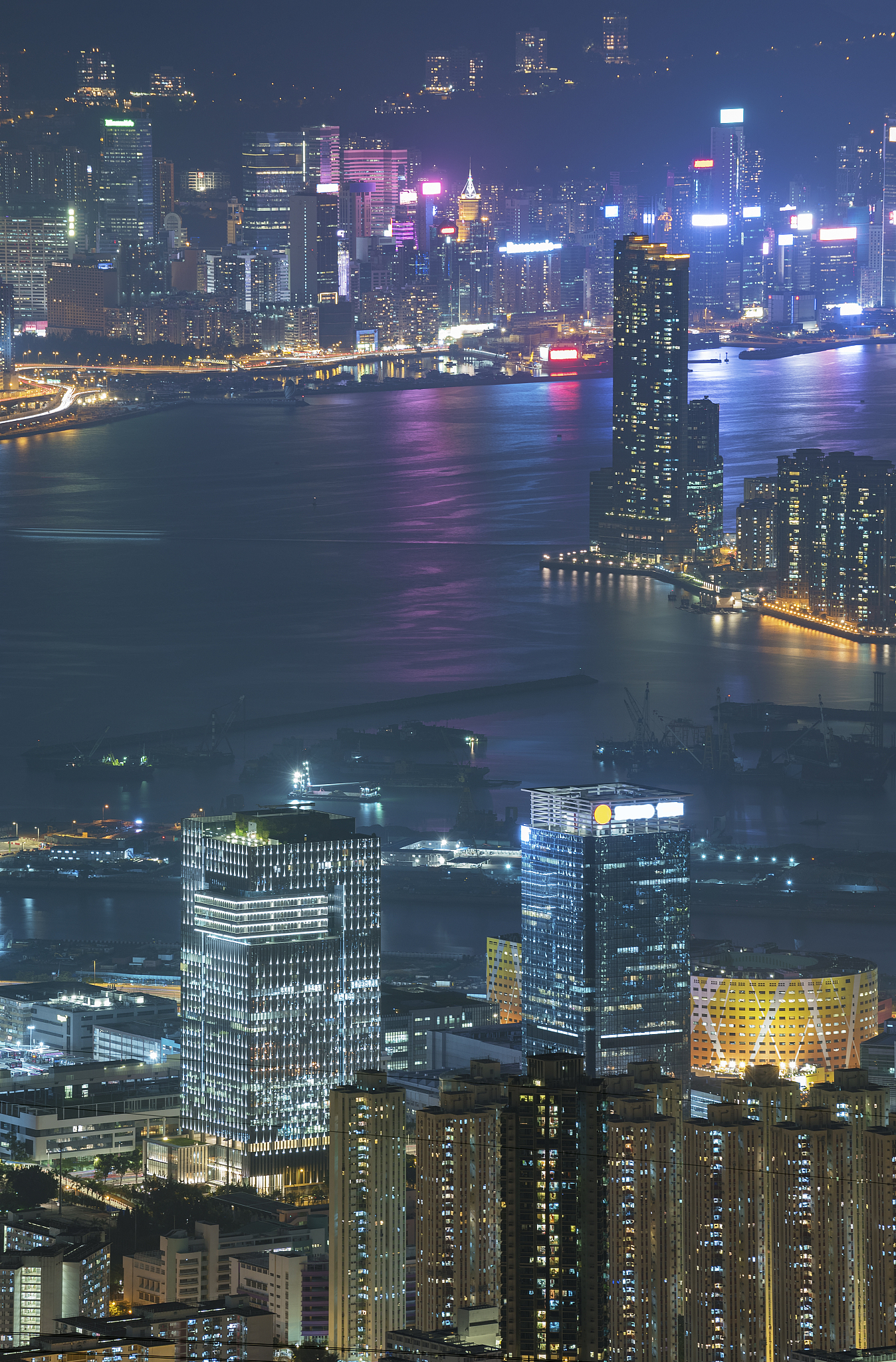 aerial view of hong kong city