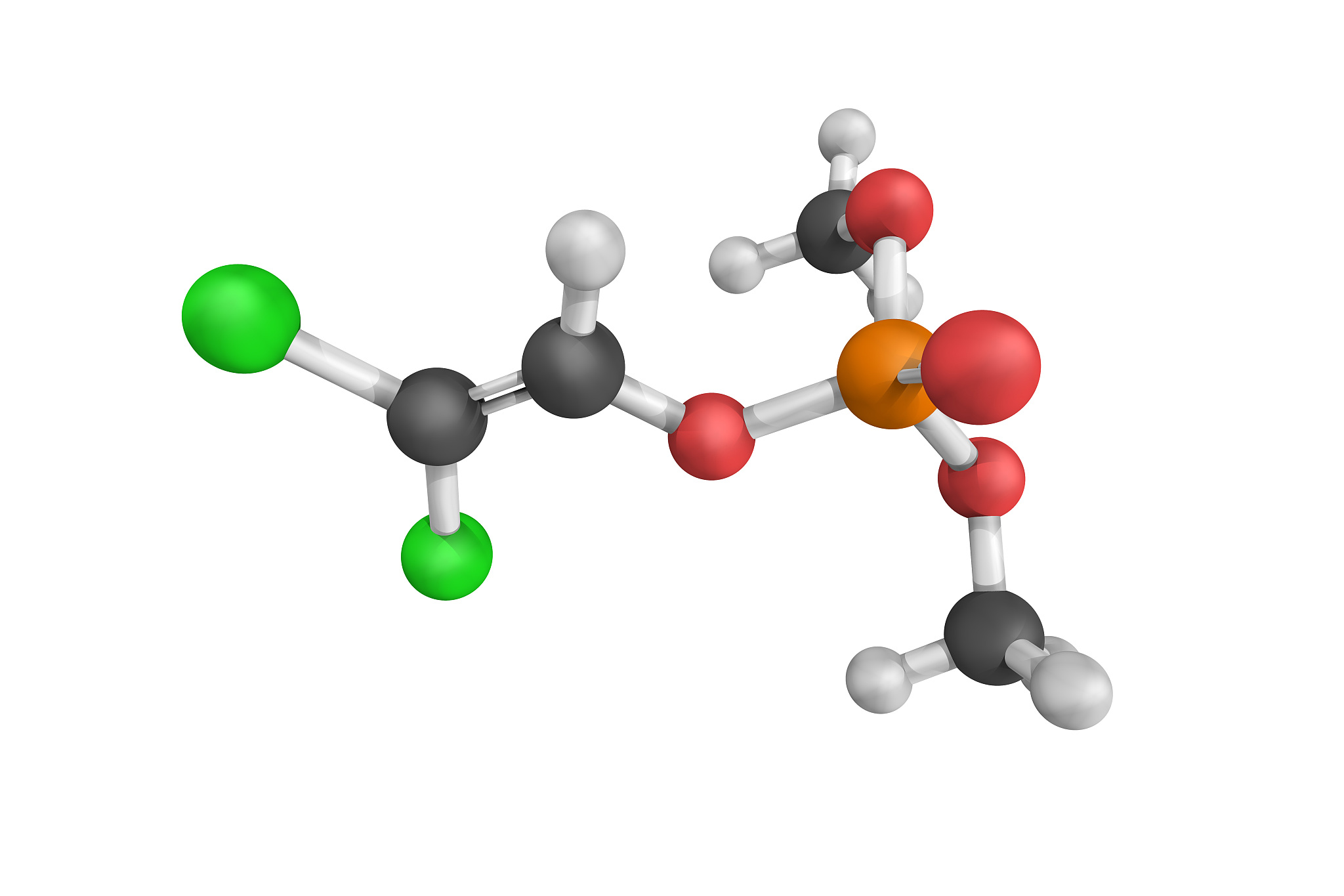 3d structure of dichlorvos, an organophosphate, widely used as a