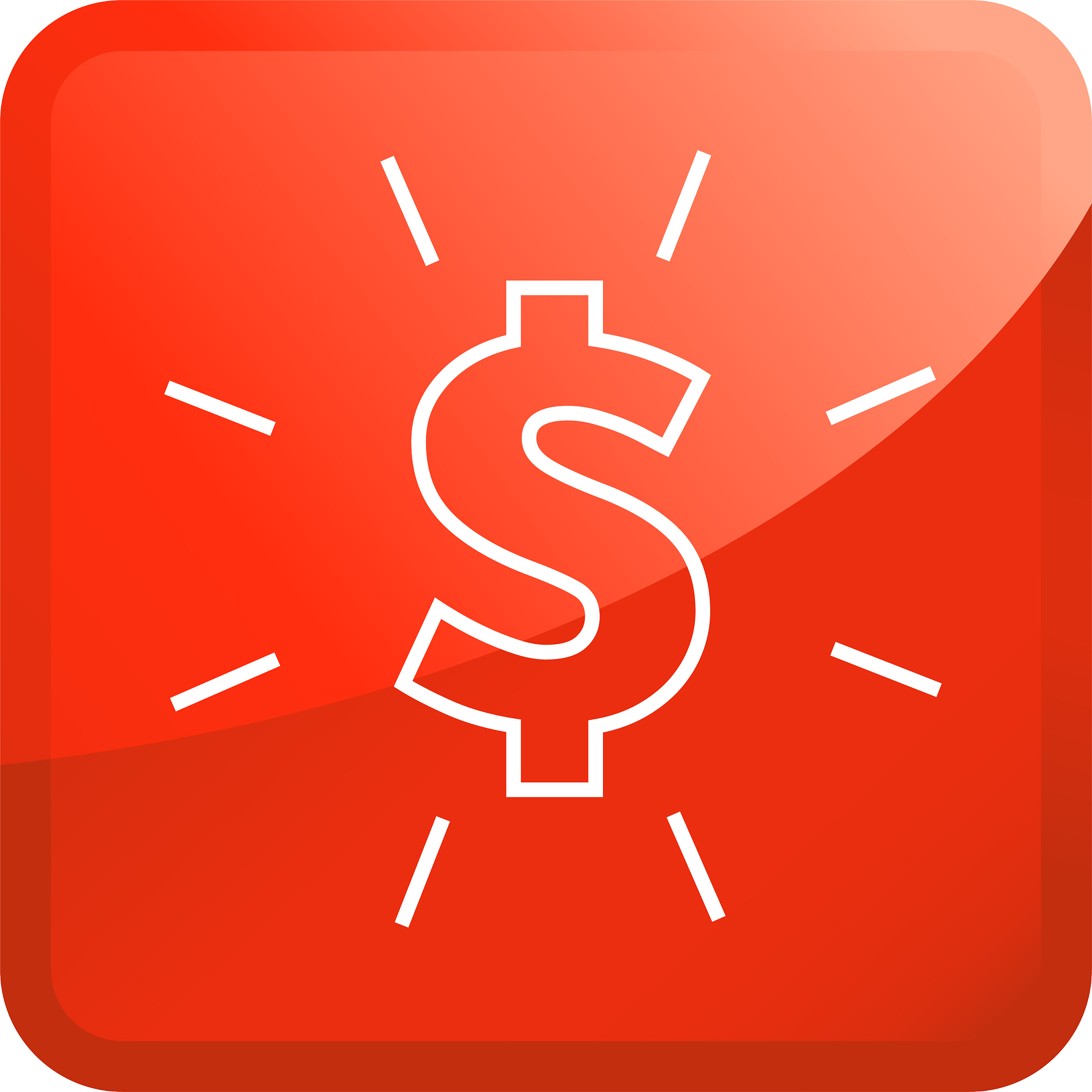 glowing dollar sign money icon
