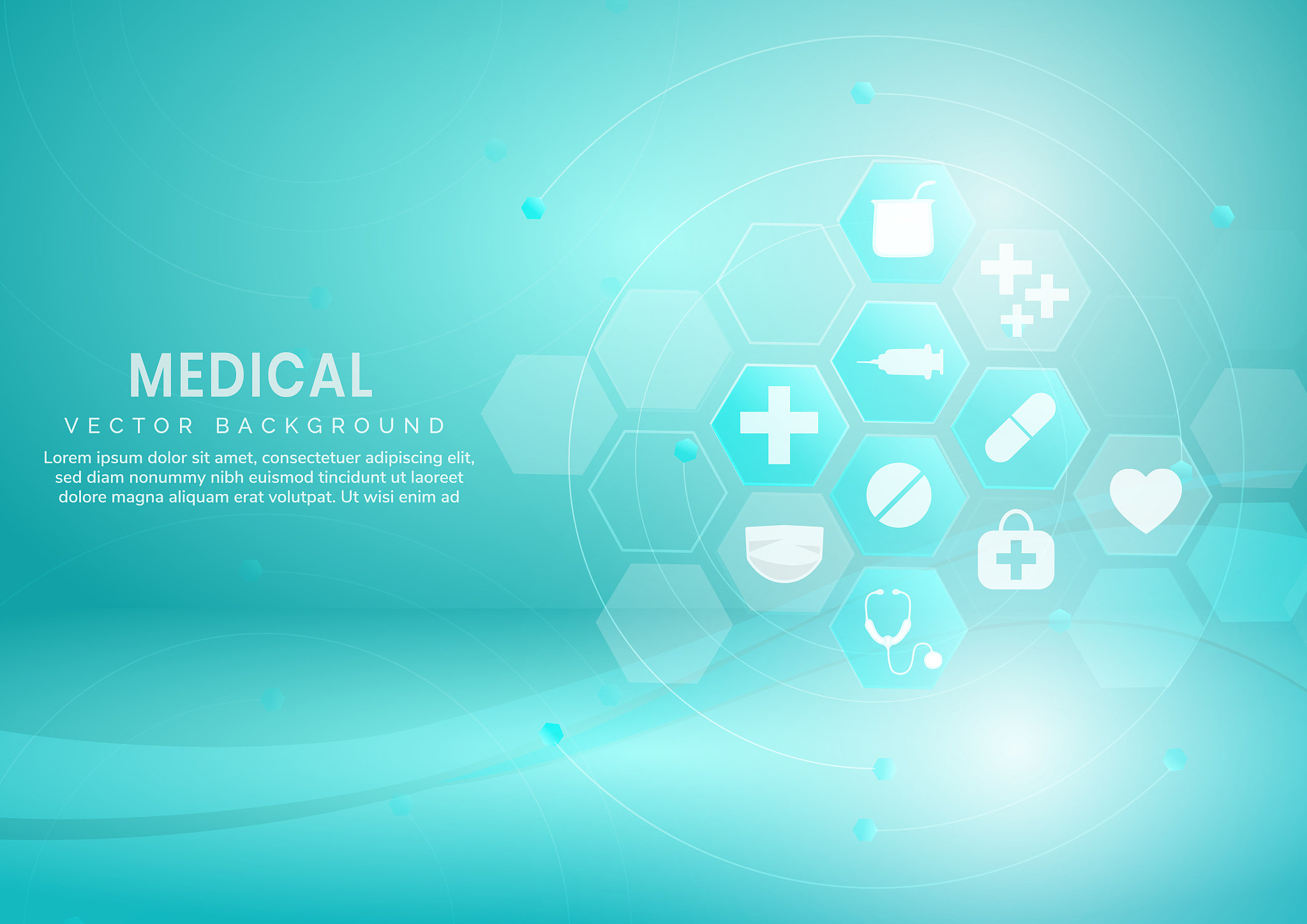 abstract blue hexagon pattern background.medical and science con