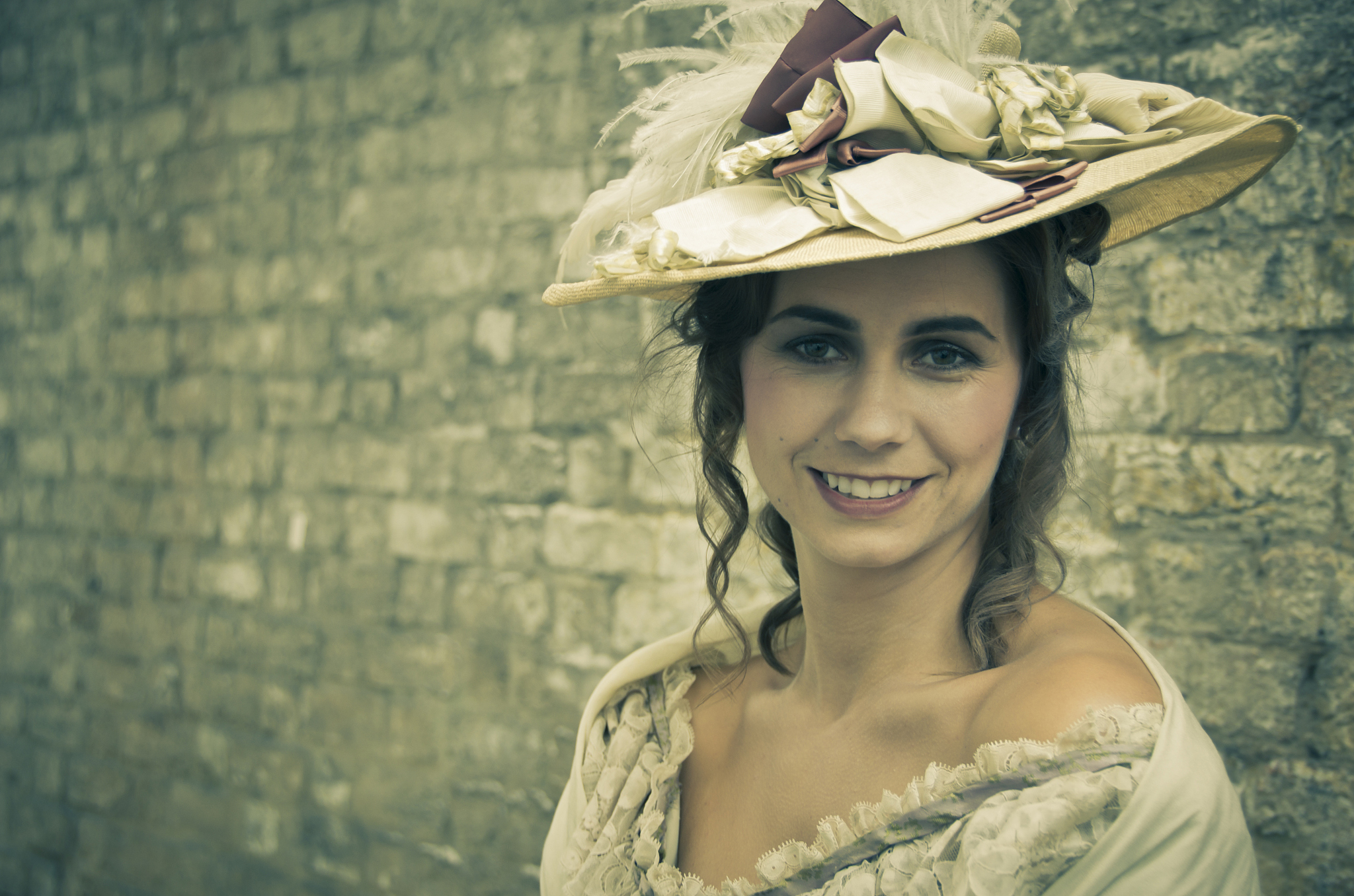 beautiful victorian woman smiling