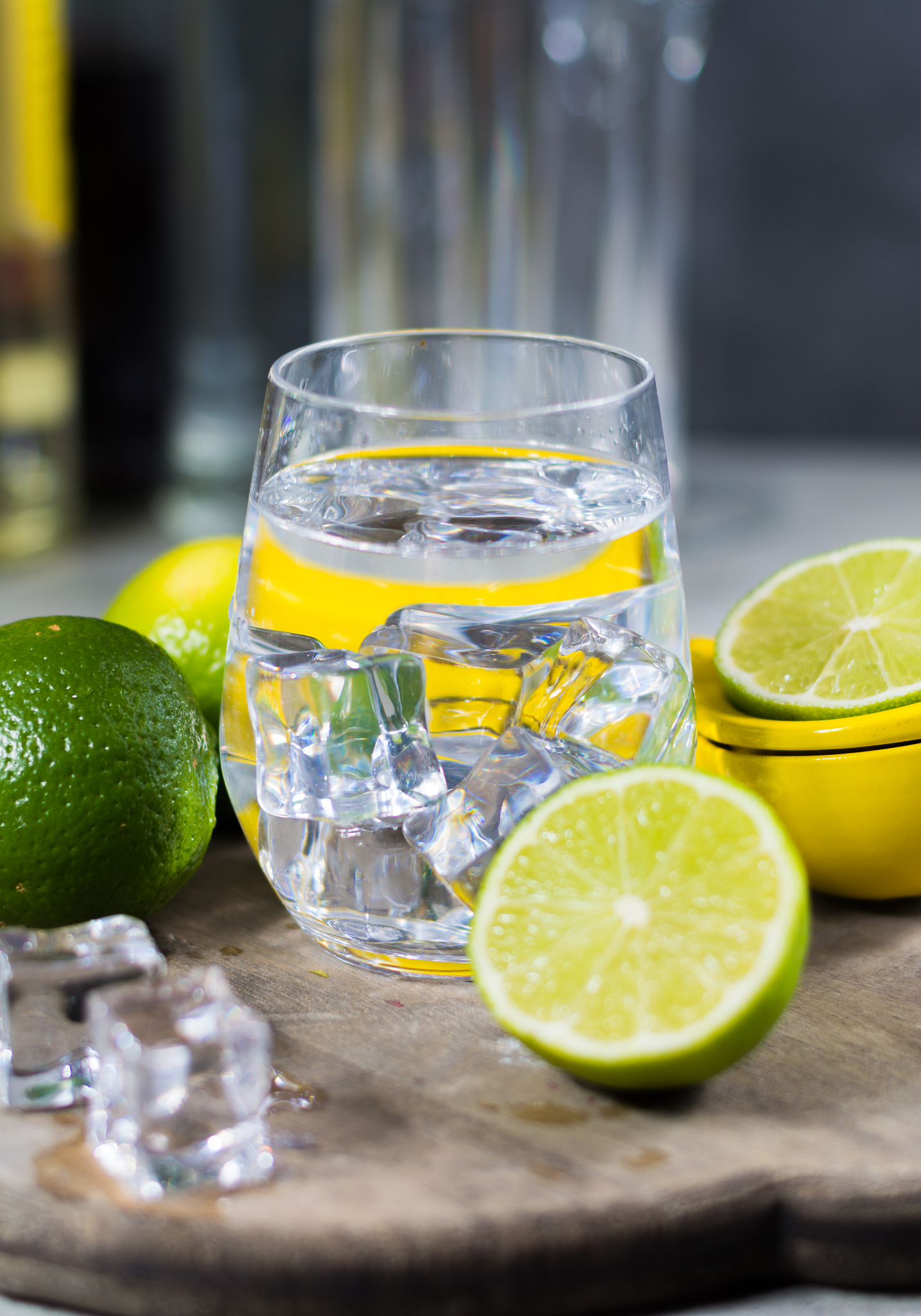 lime manual press for preparation of cocktails, limes and glass 