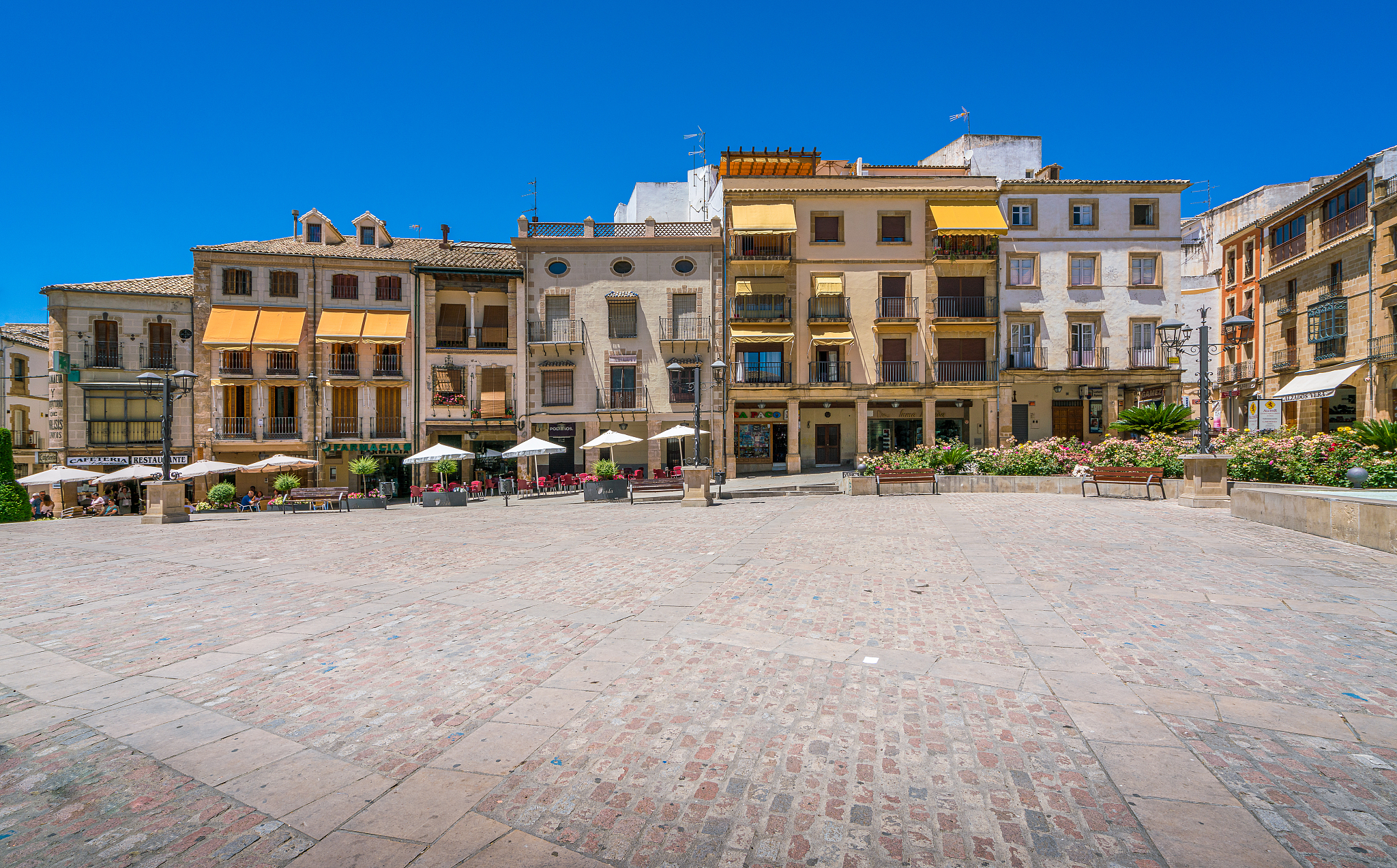 andalucia square in ubeda on a sunny summer day. jaen, andalusia
