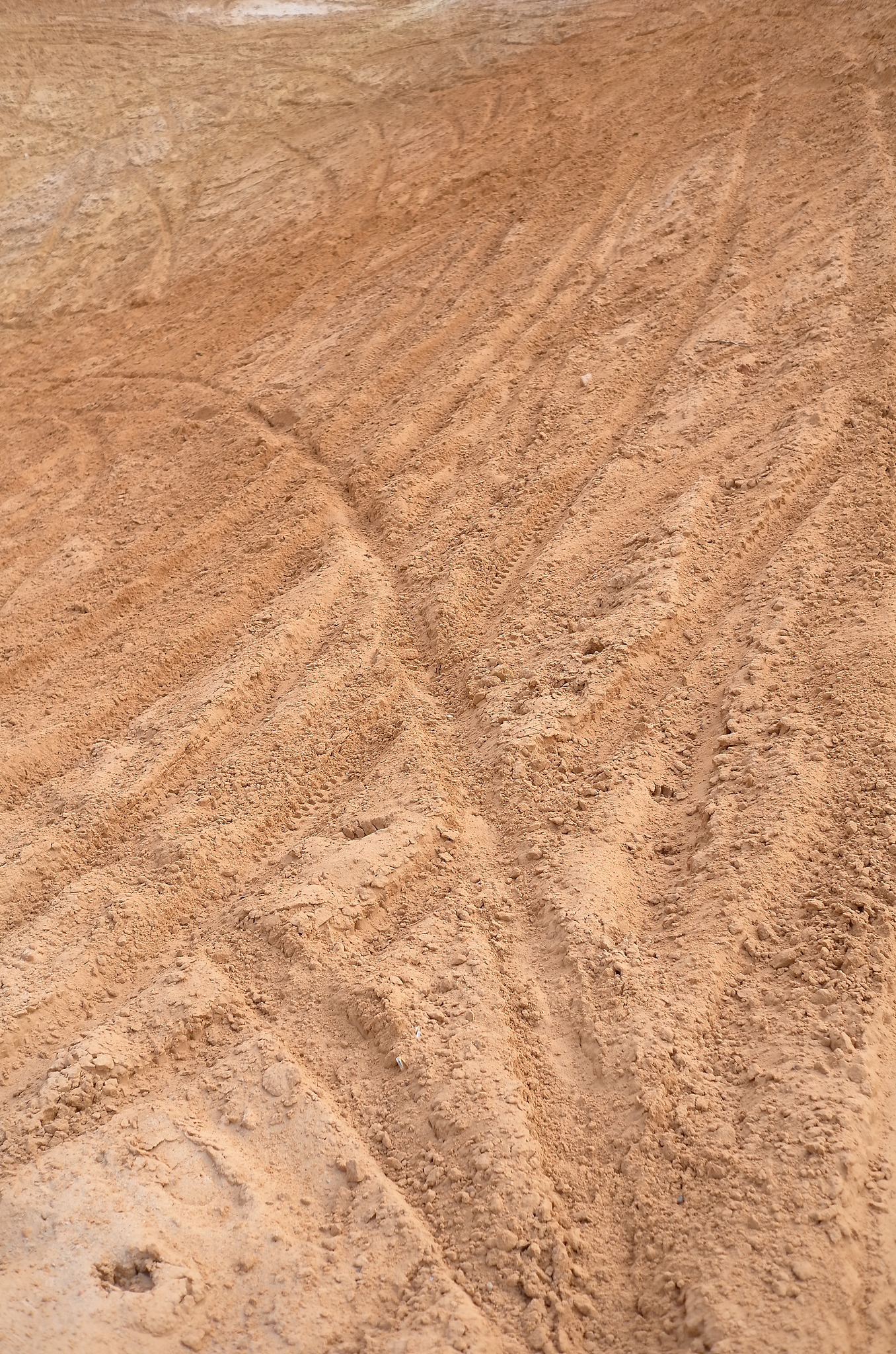 wheel tyre prints on the sand