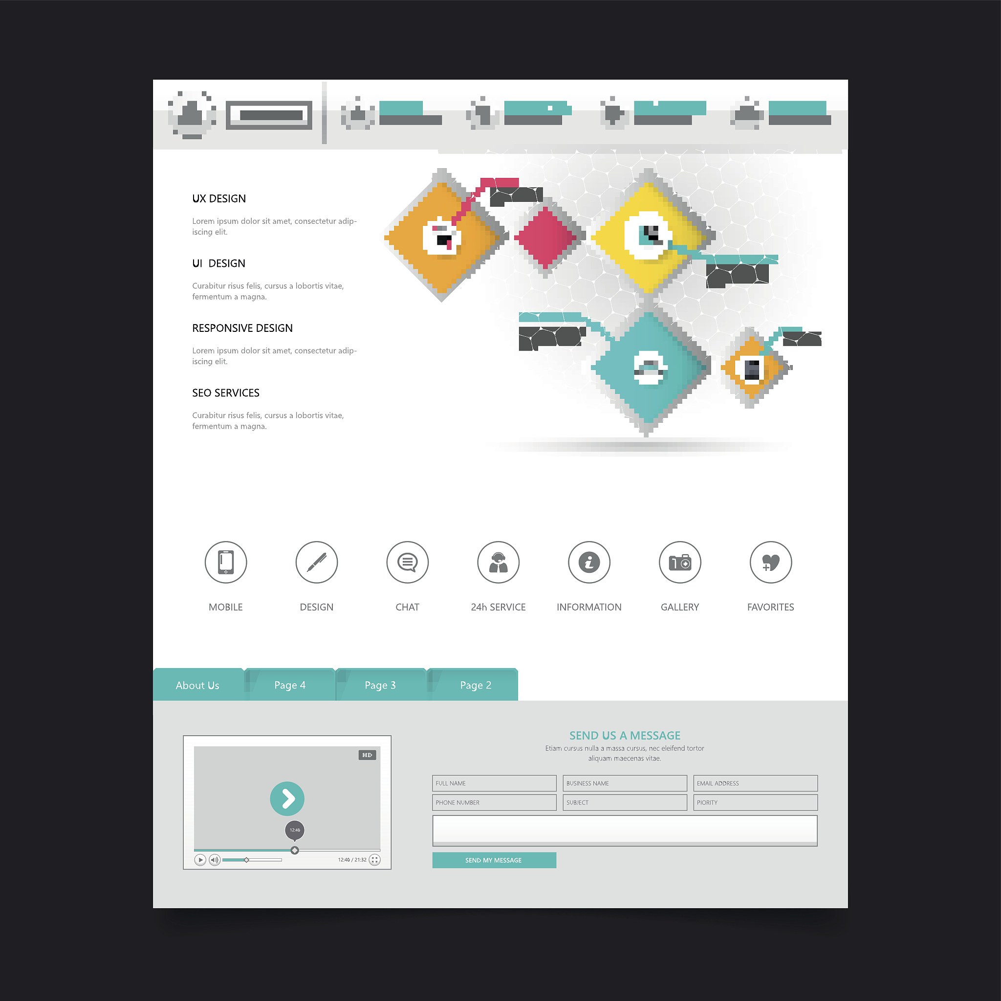 colorful corporate website template