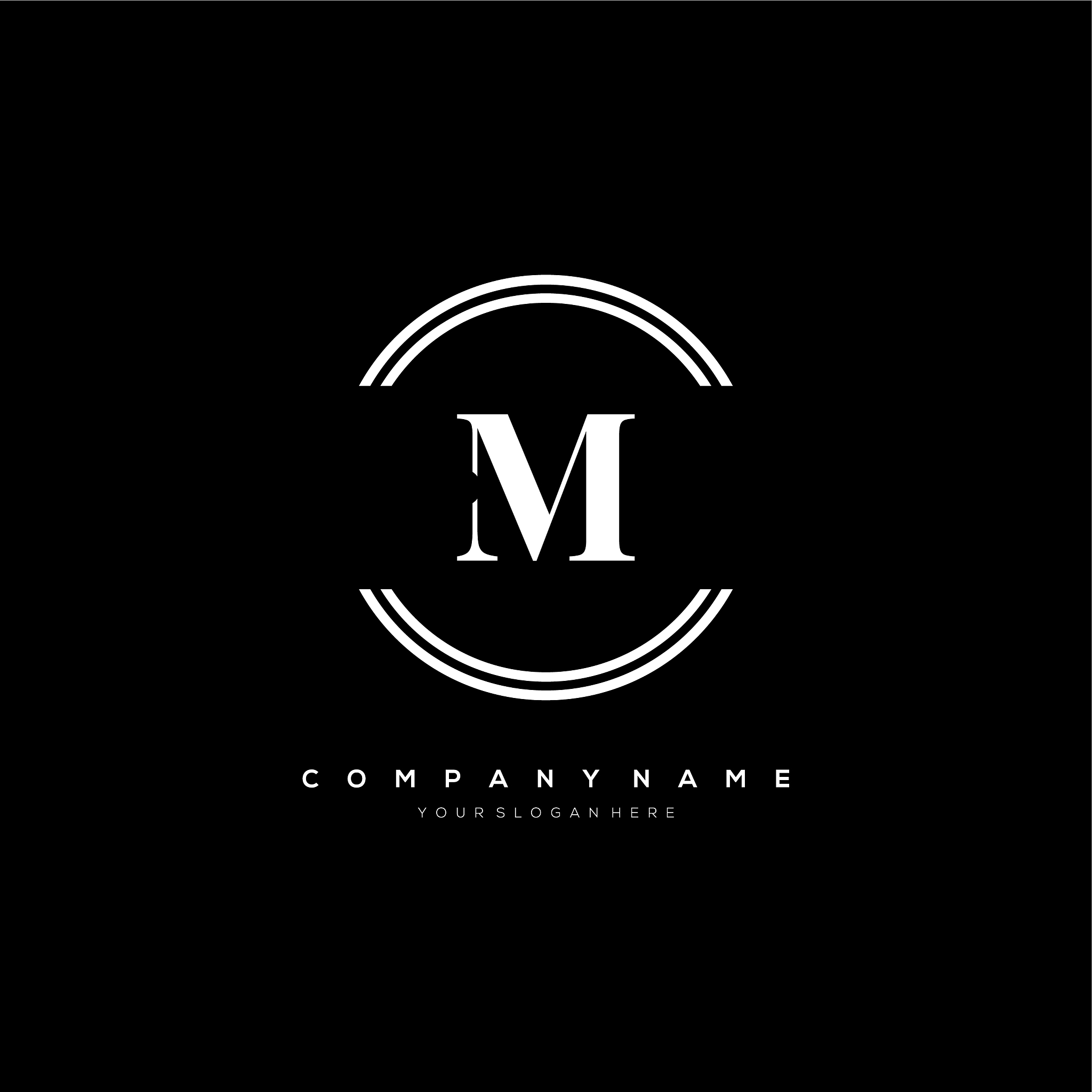 m letter logo template