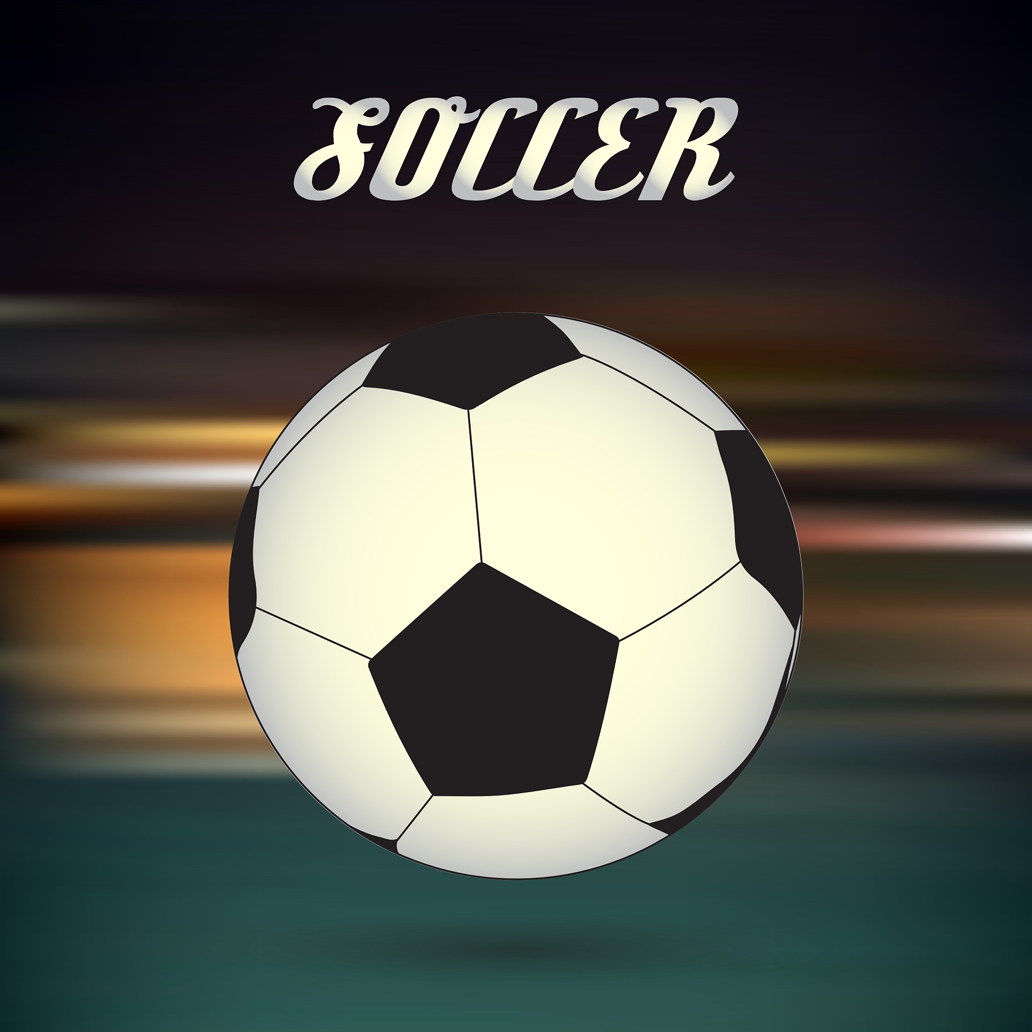soccer and football ball on blur abstract