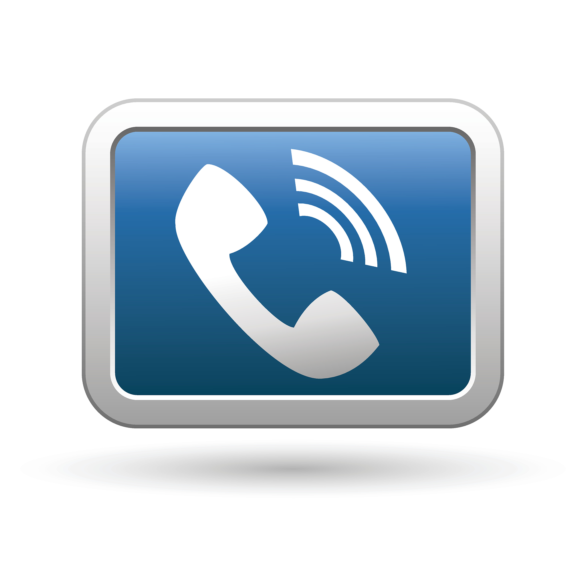 telephone receiver icon on the button