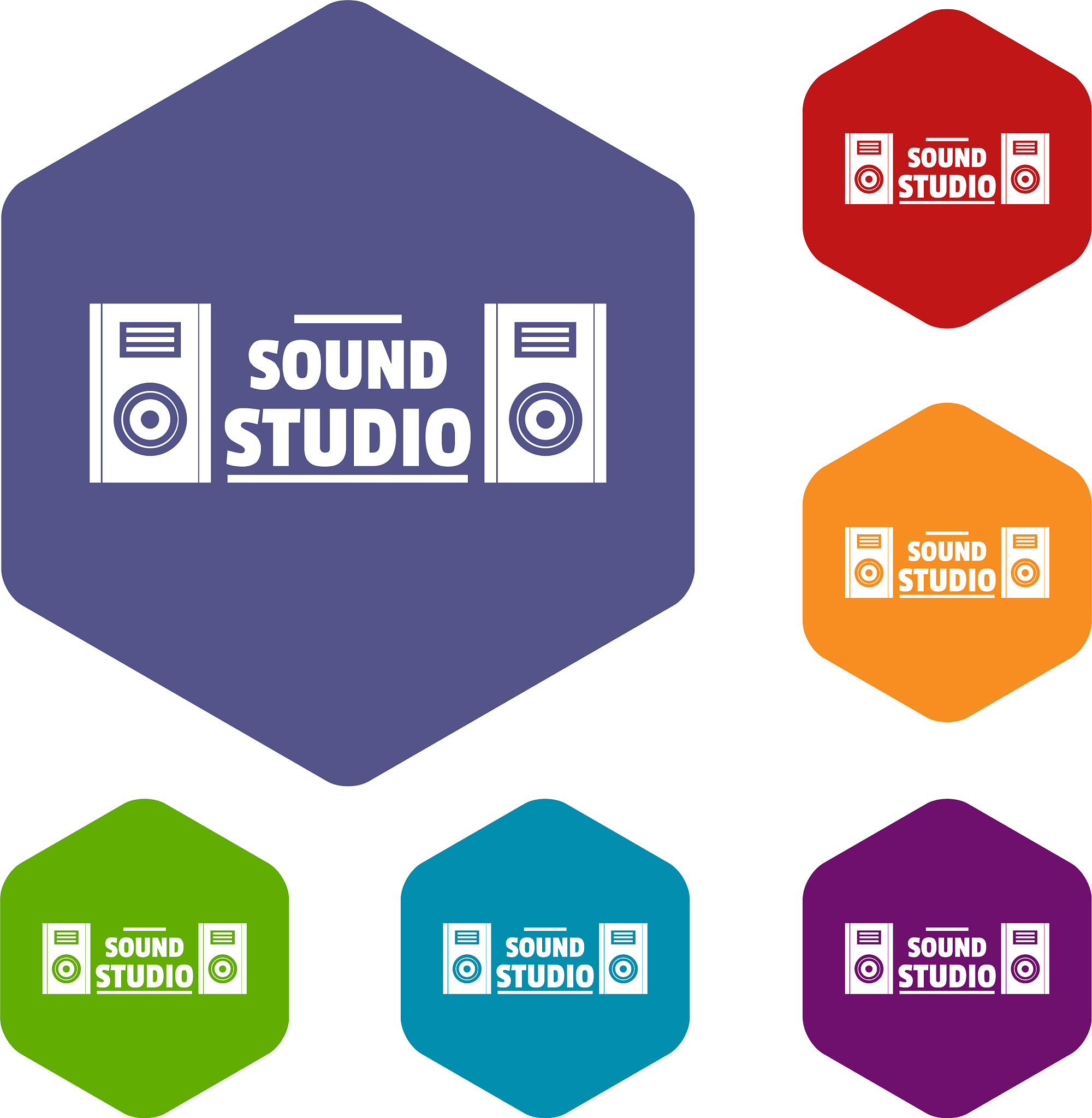record sound studio icons hexahedron