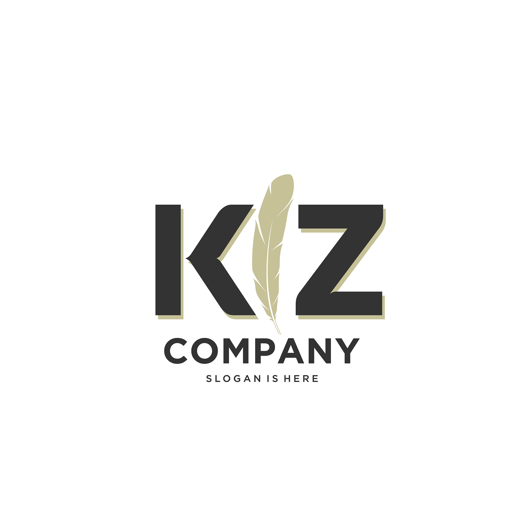 initial kz letter unique attractive creative