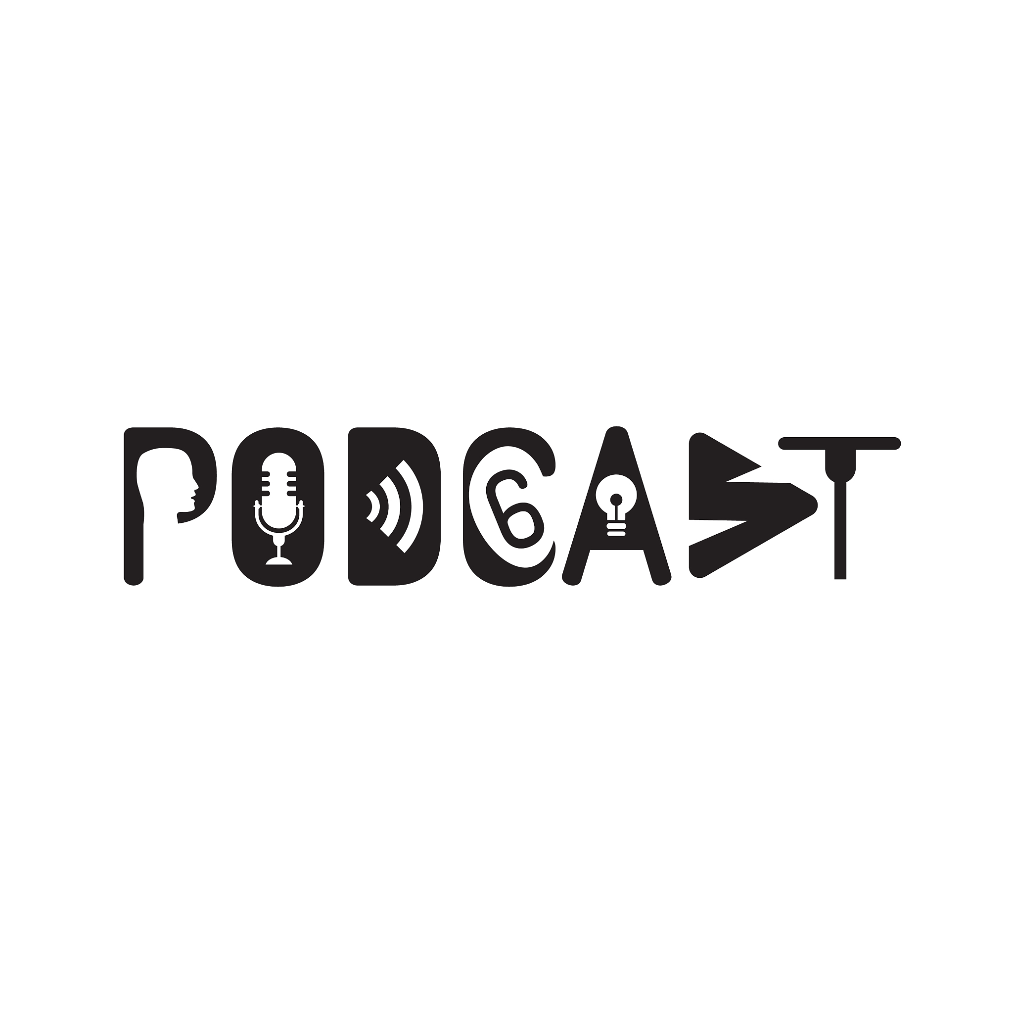 logo or icon podcast with white background graphic