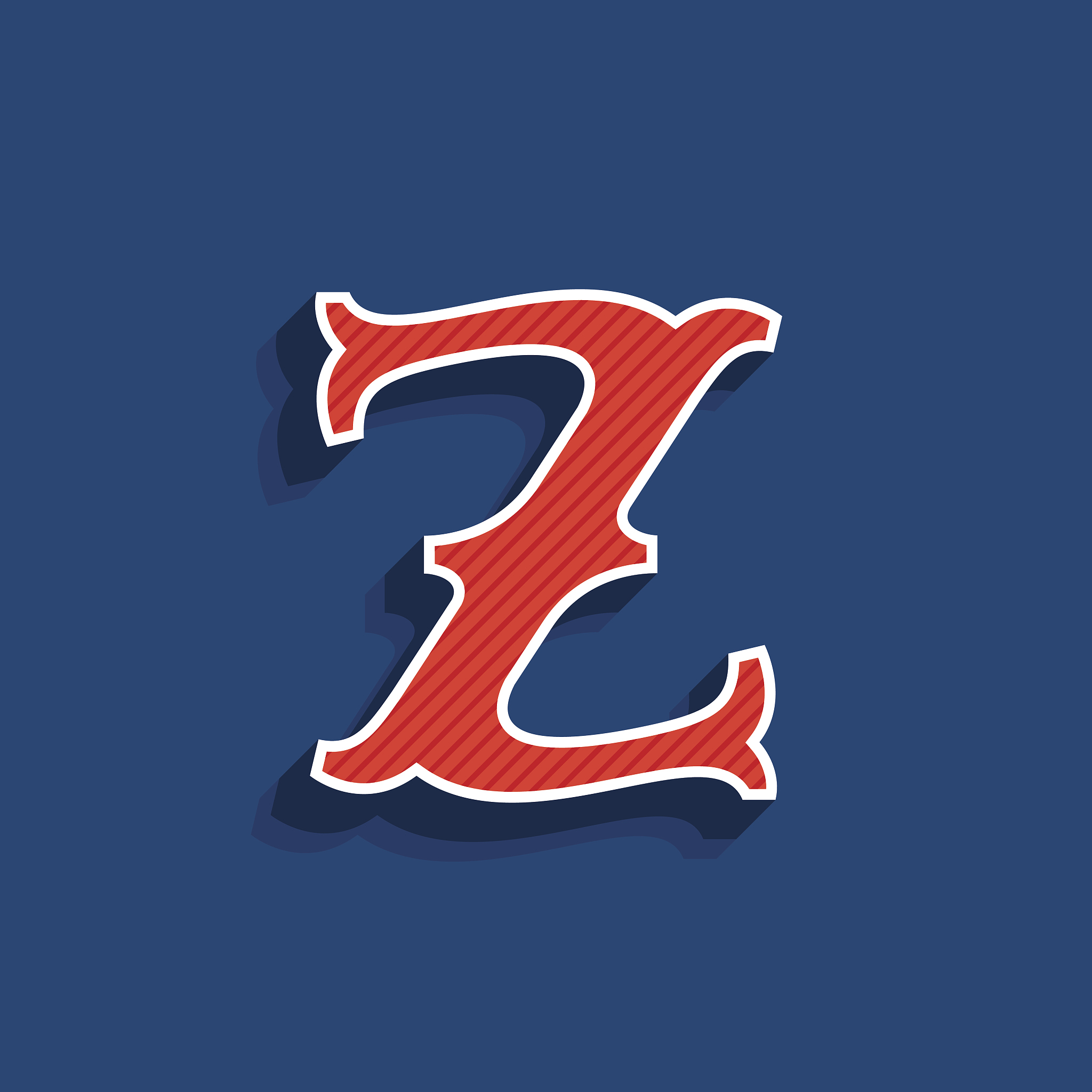 z letter icon in classic sport team style font.