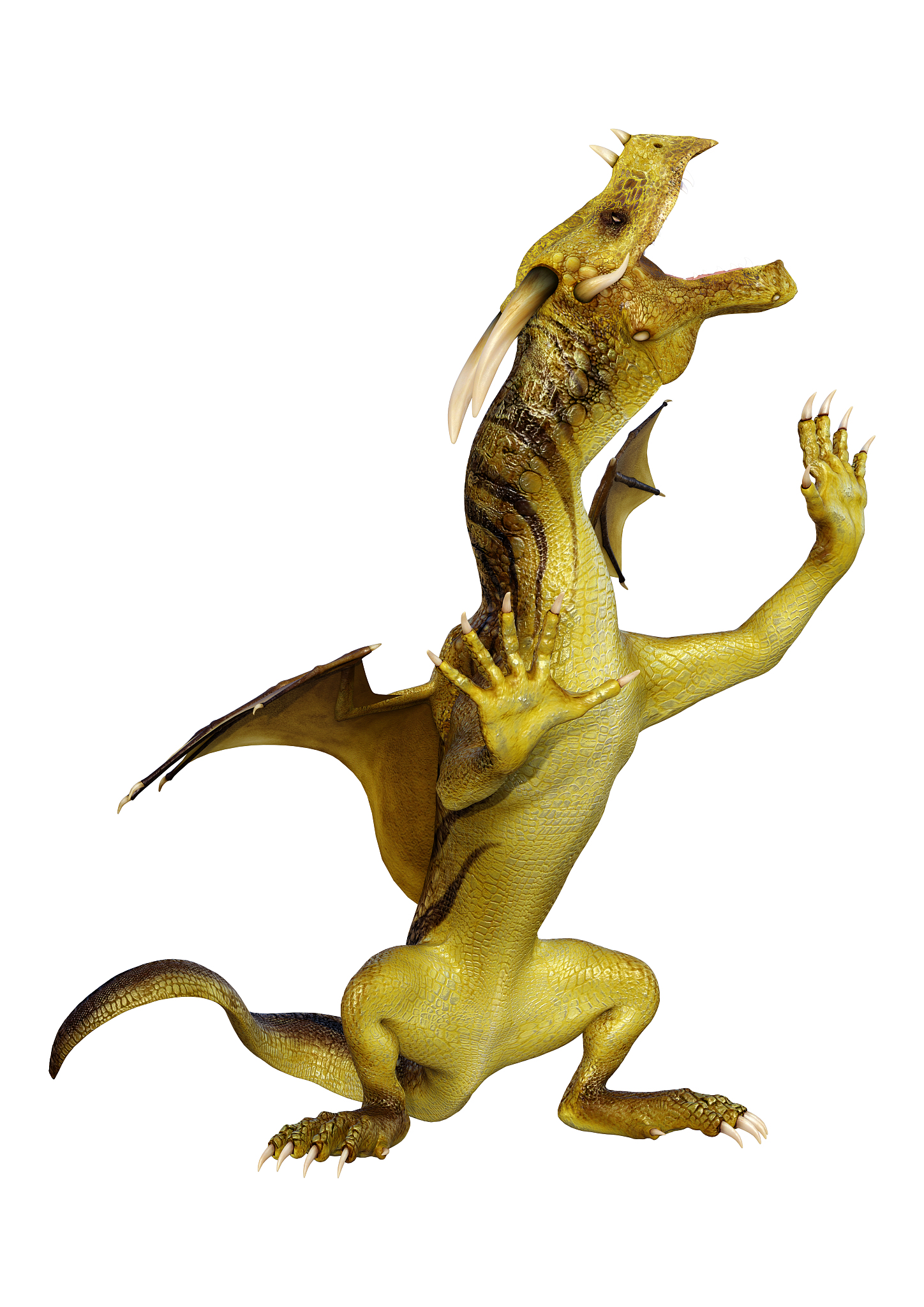 3d illustration fantasy dragon on white