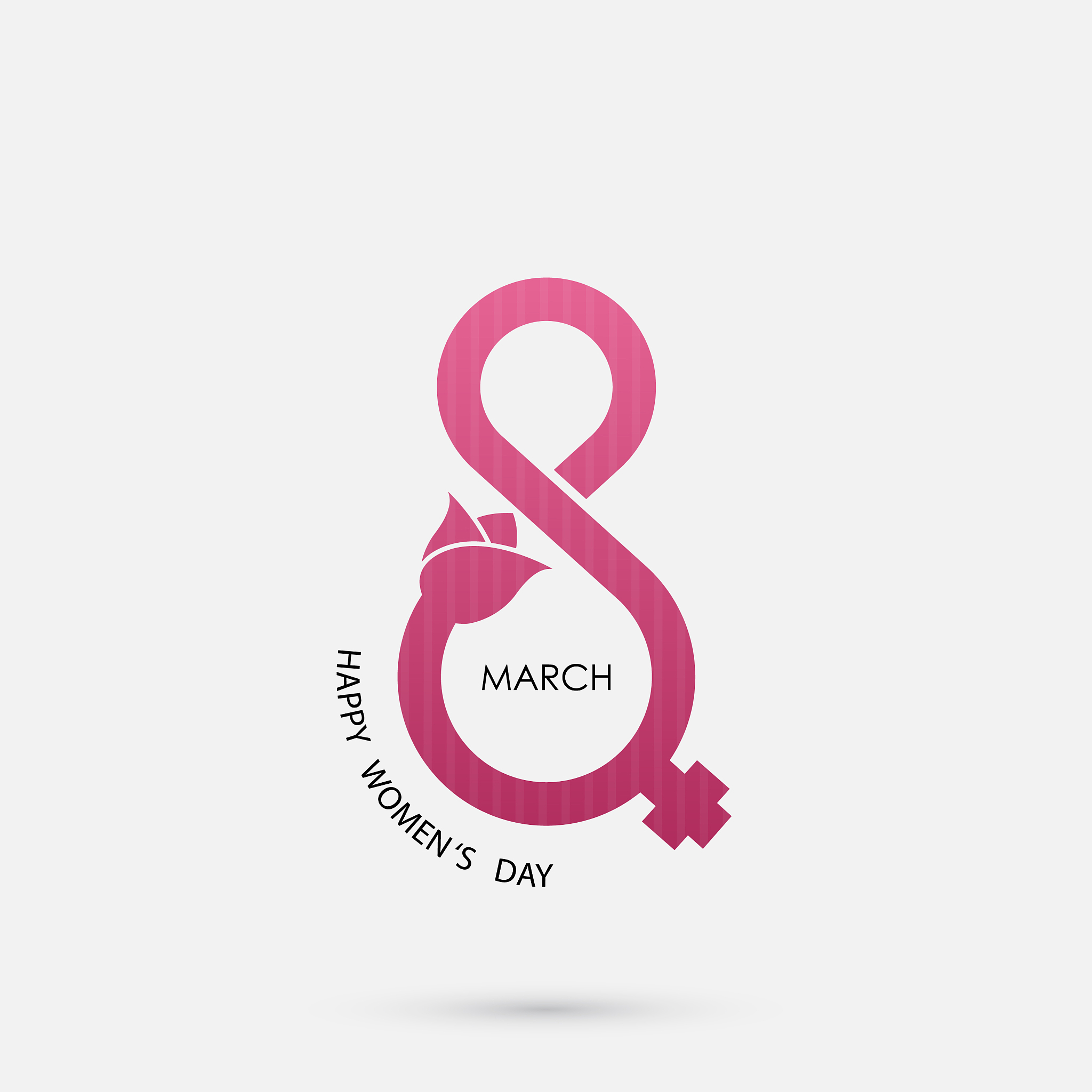 creative 8 march logo design with international