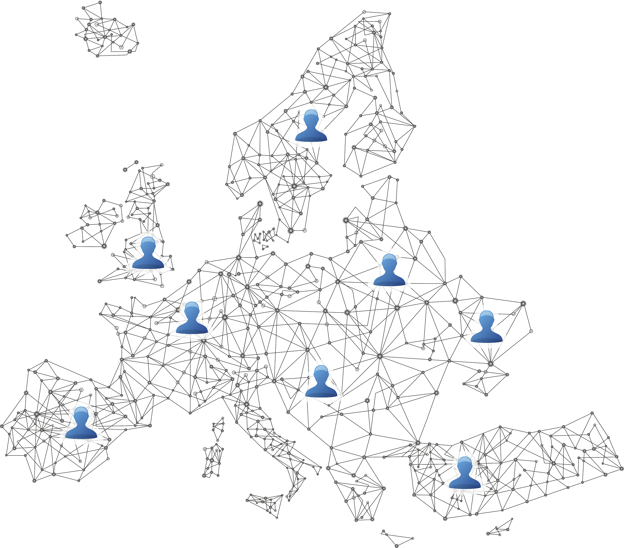 europe network map with users