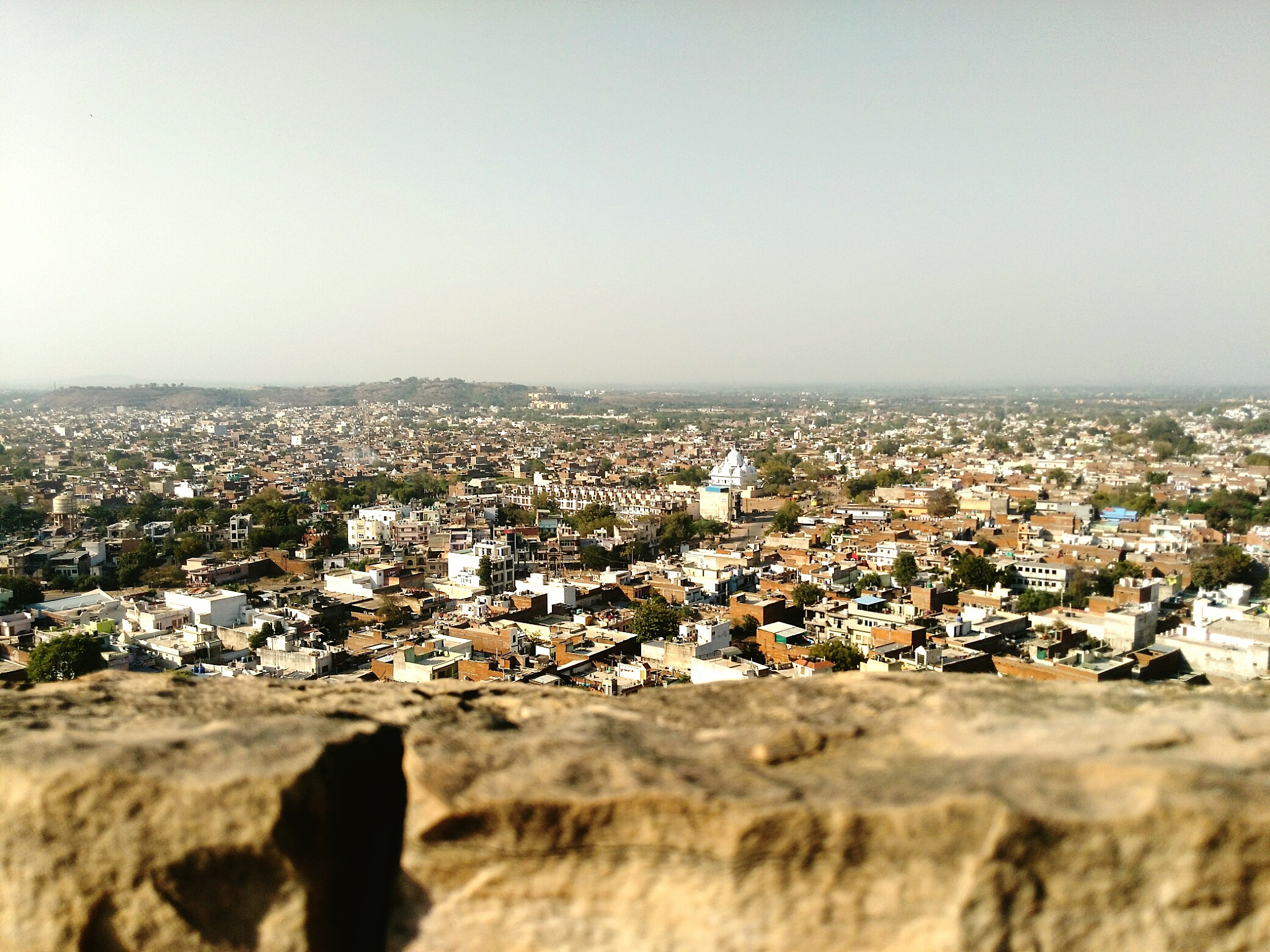 aerial view of cityscape against clear sky