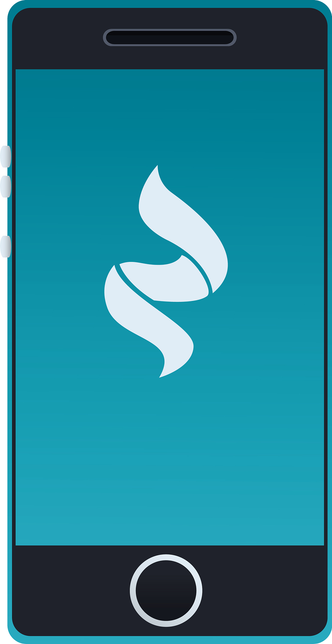 smartphone with blue and white stationery template