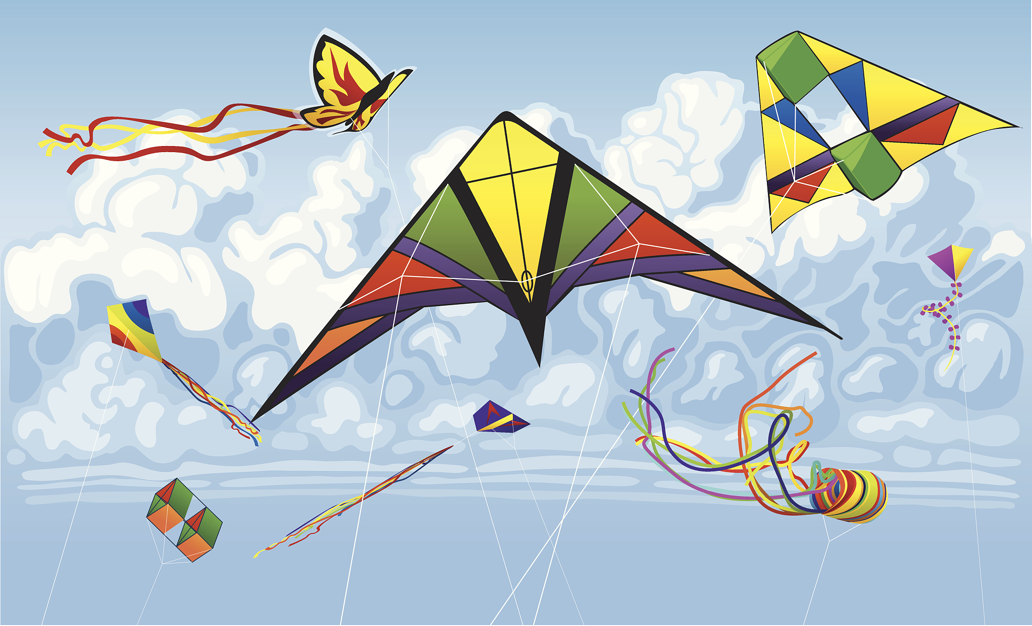 kites flying through the summer sky