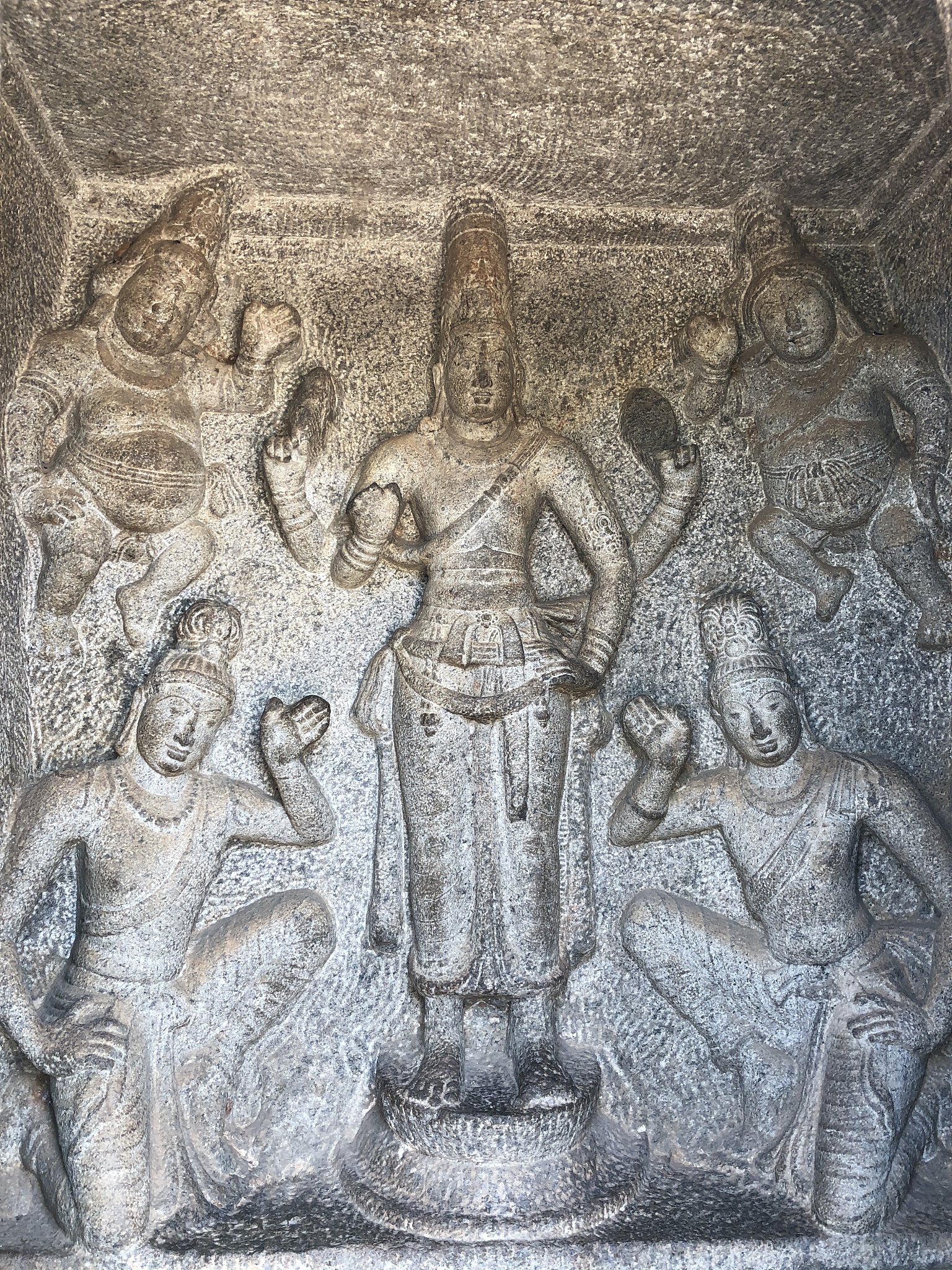 bas relief rock-cut sculptures at mahabalipuram, tamilnadu