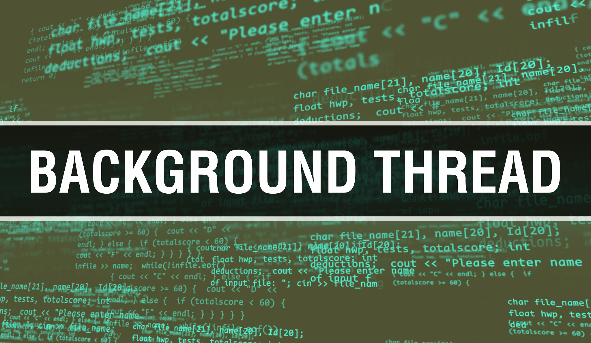 background thread text written on programming code abstract tech