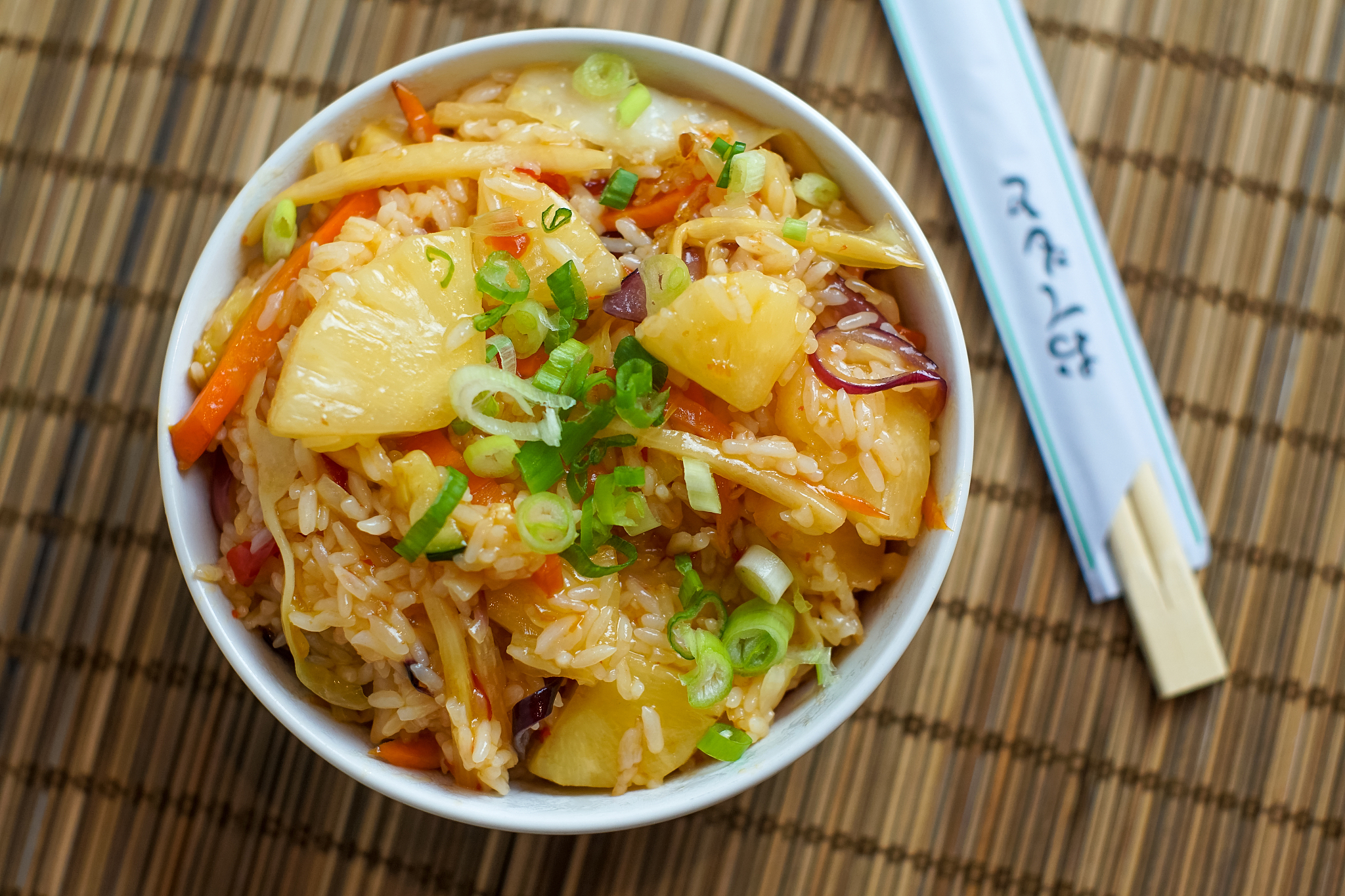 asian food in a restaurant