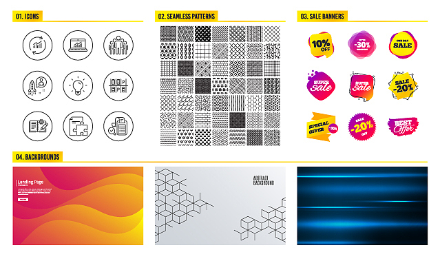 parking place group and online statistics icons