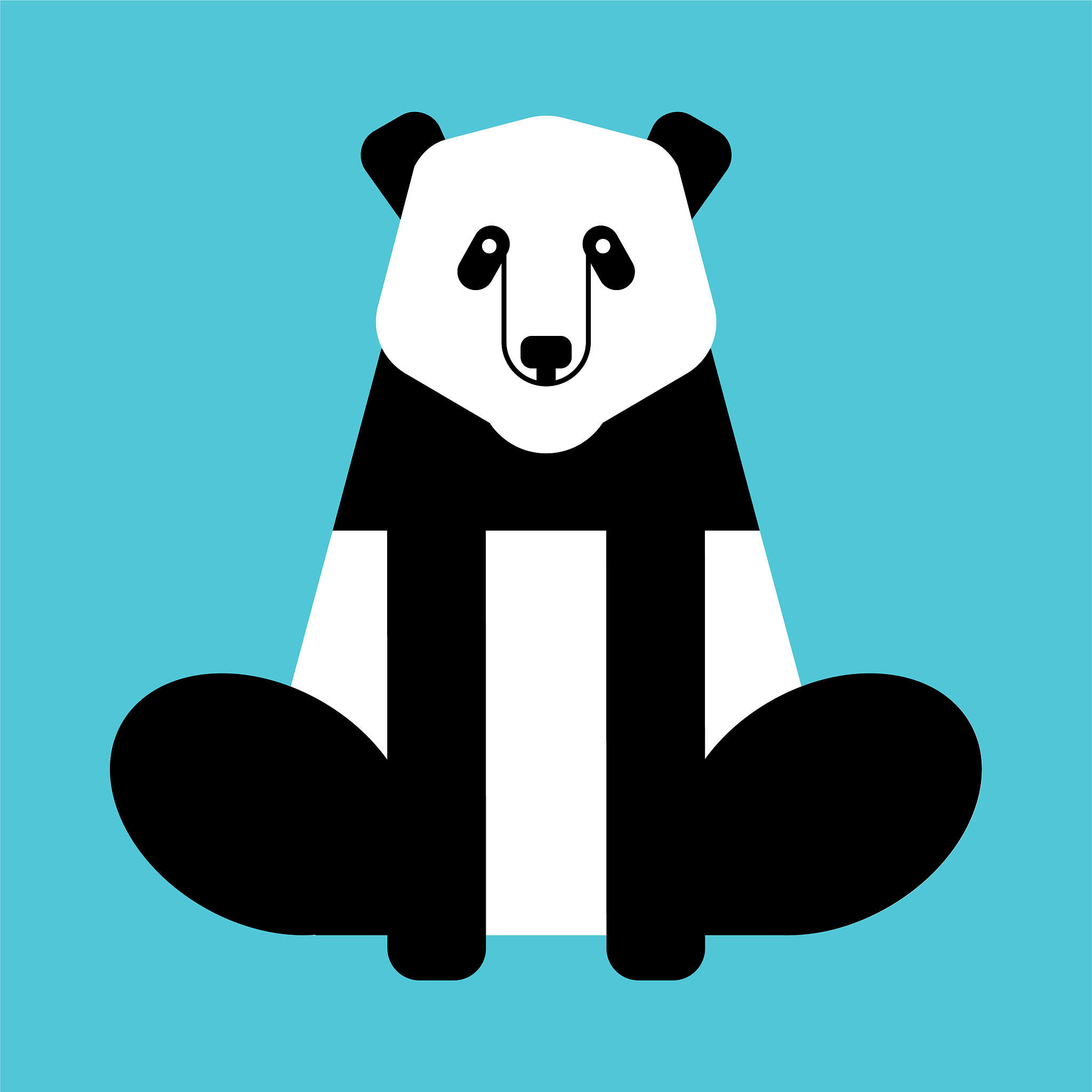 panda china bear isolated. wild animal vector illustration.