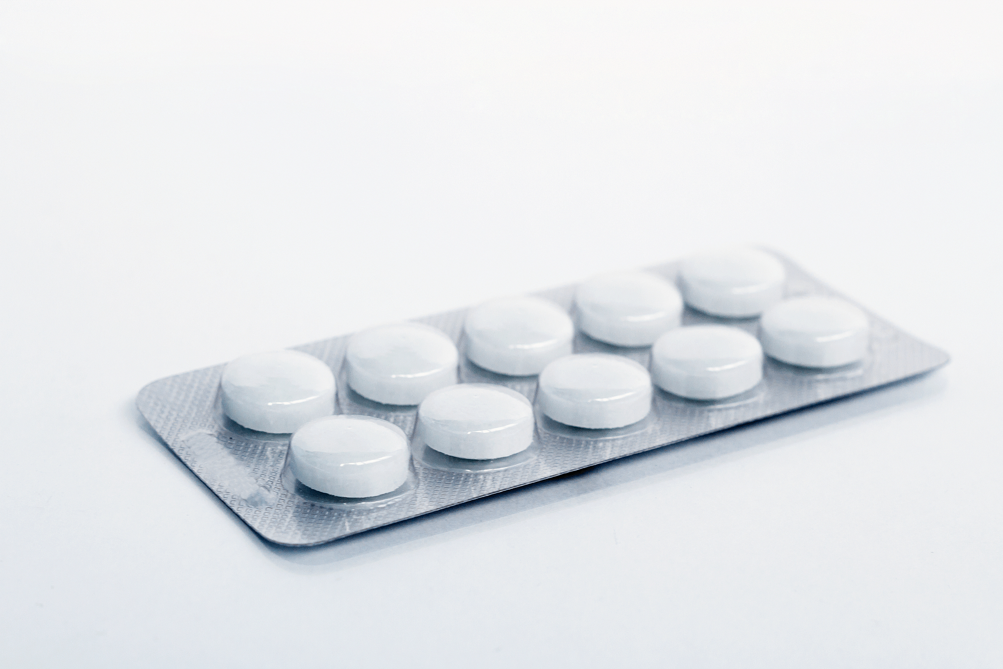 pills in a blister isolated on white