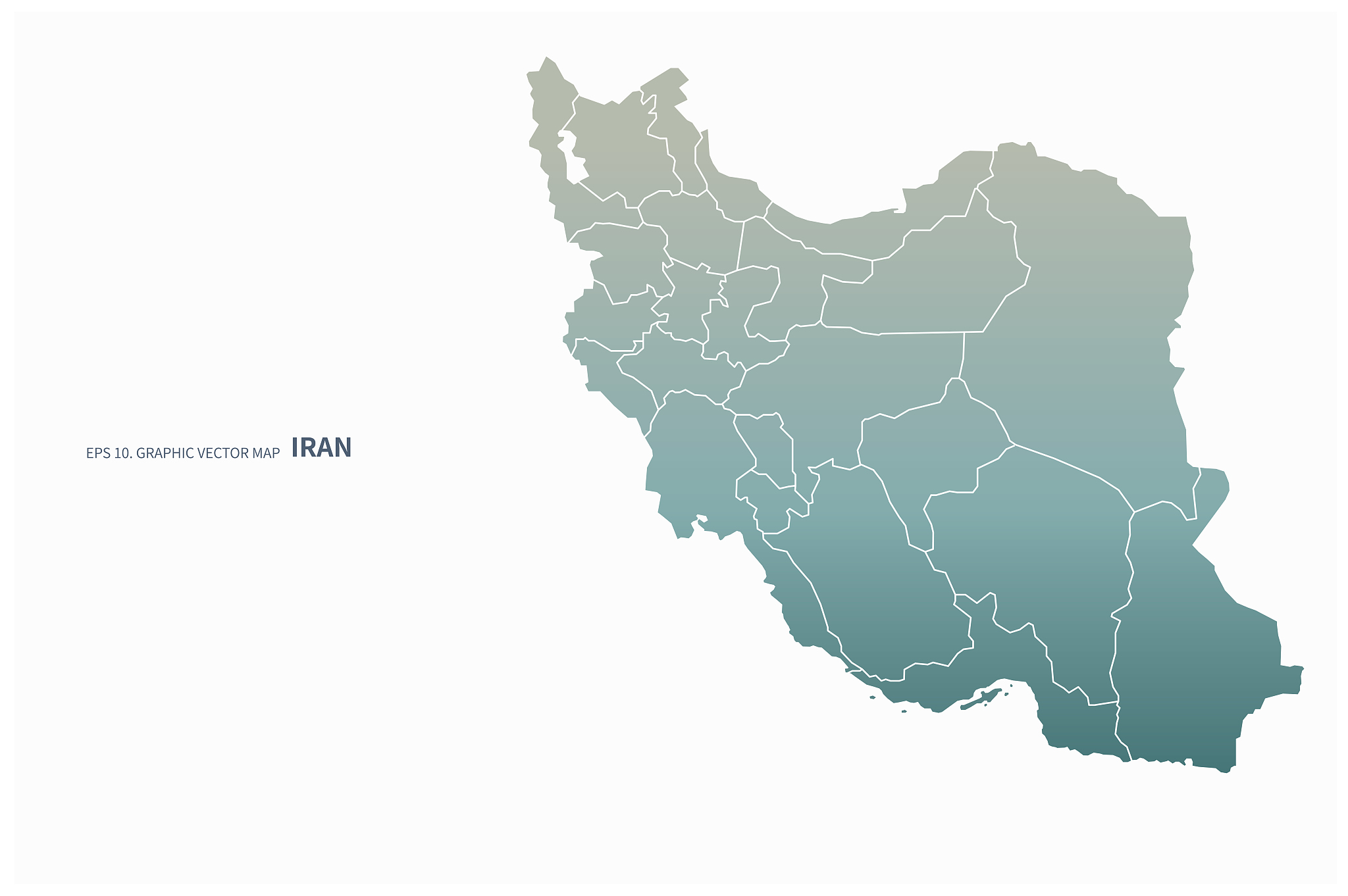 iran map. vector map of iran, middle east