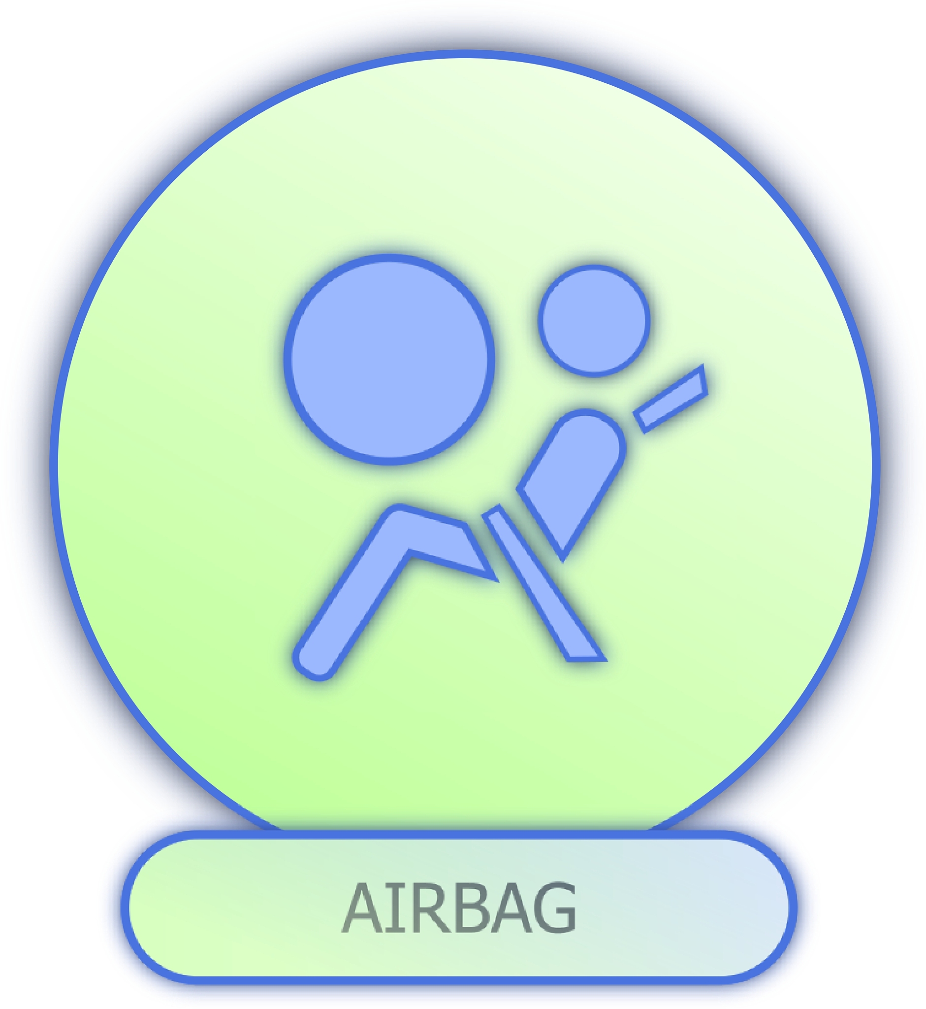 commercial icons and symbols of car parts - airbag