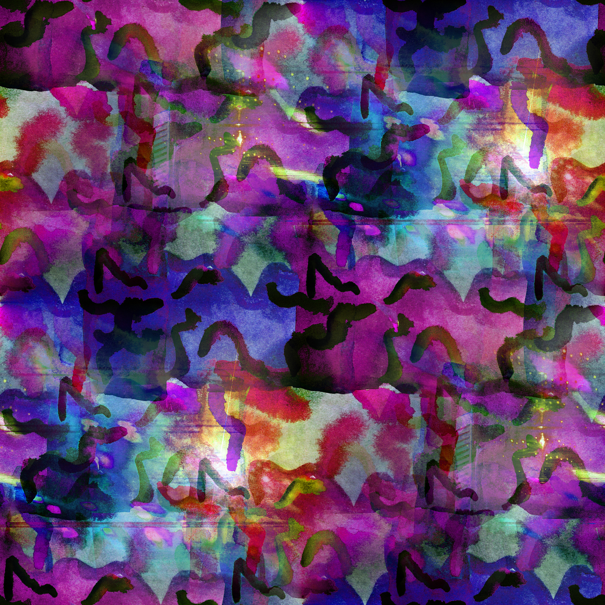 abstract vintage blue, purple avant-garde watercolor seamless te