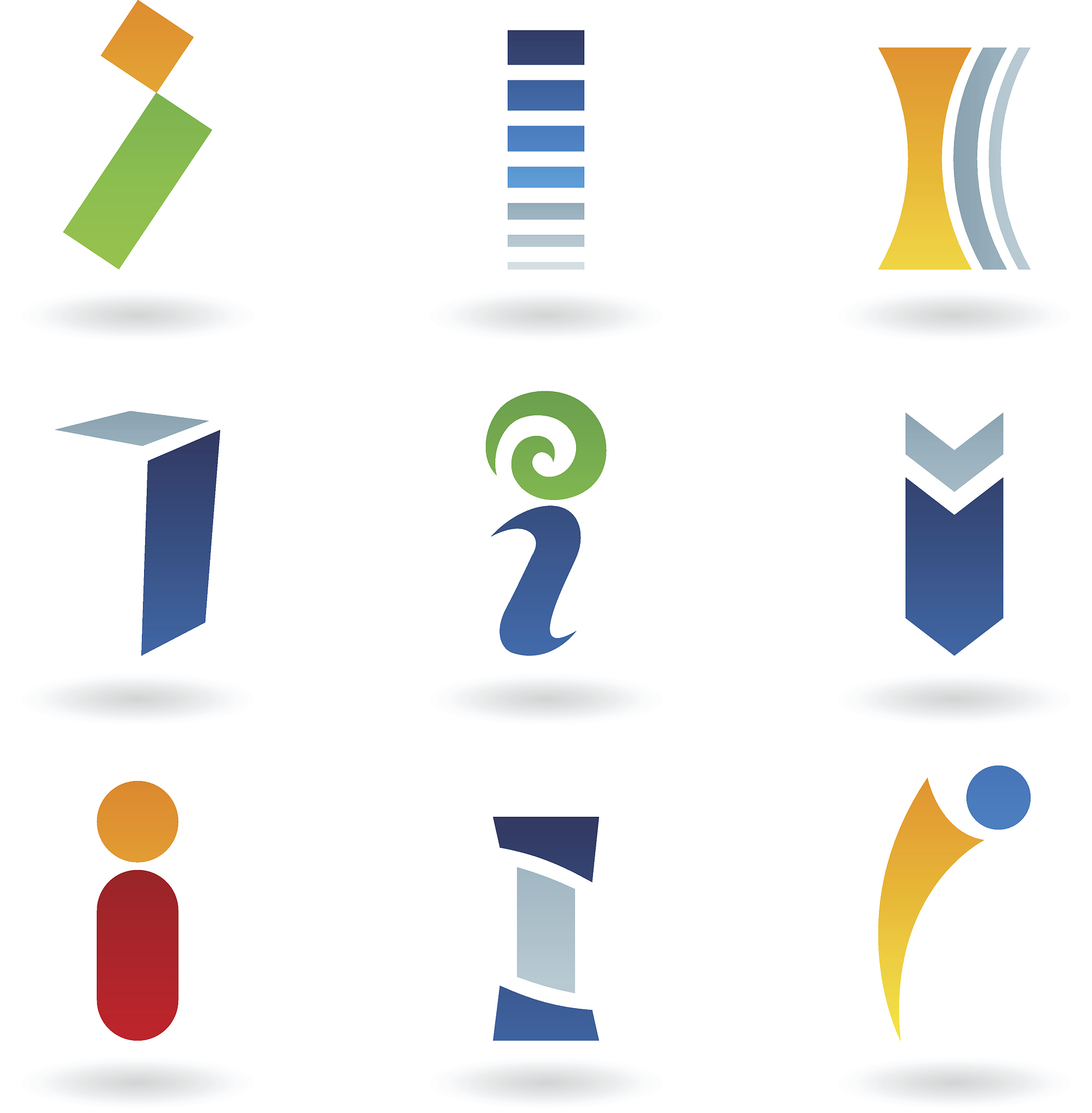 abstract icons for letter i